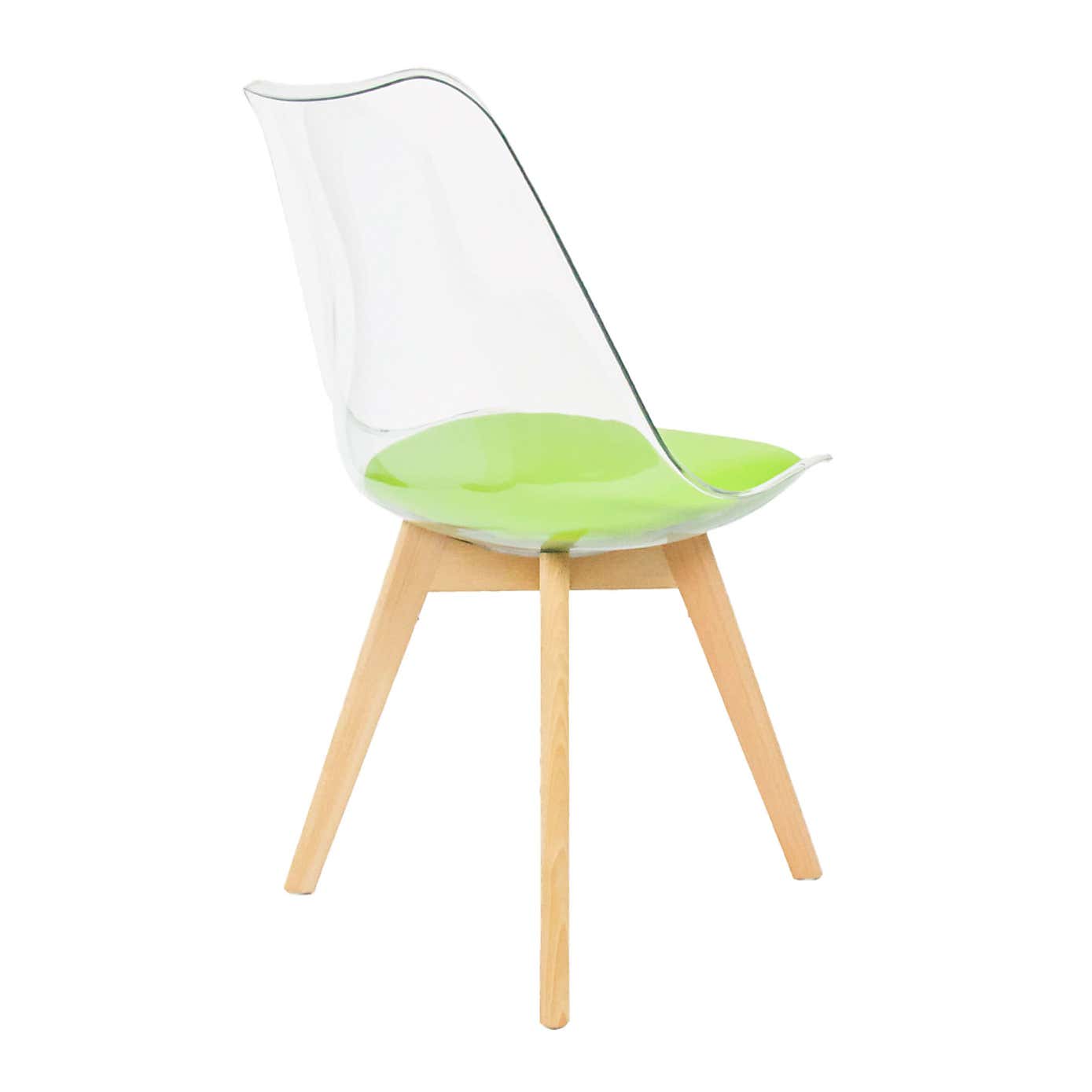 Fusion Living Soho Clear Plastic Dining Chair with Squared Legs