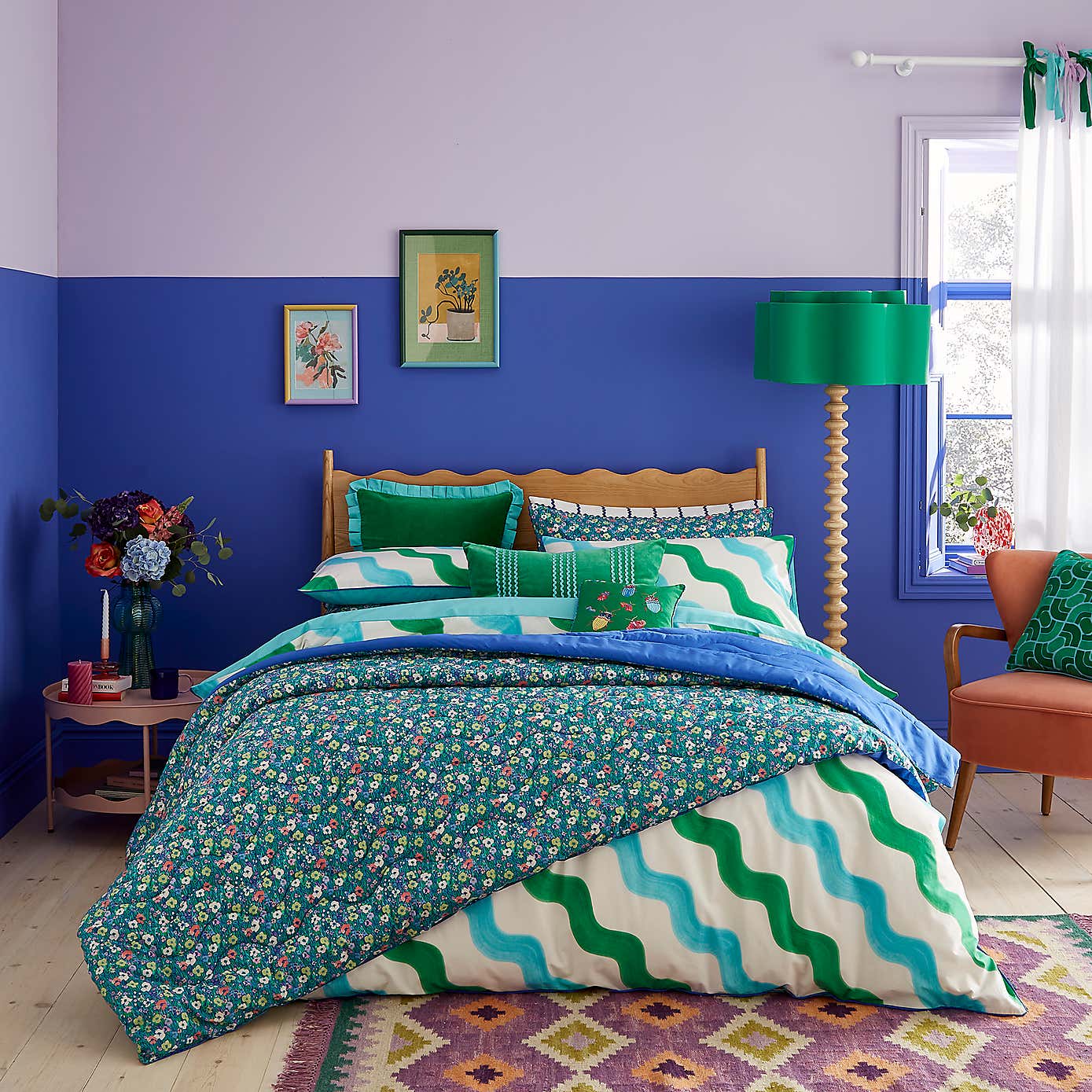 Sophie Robinson Hazy Wave 100% Cotton Duvet Cover & Pillowcase Set