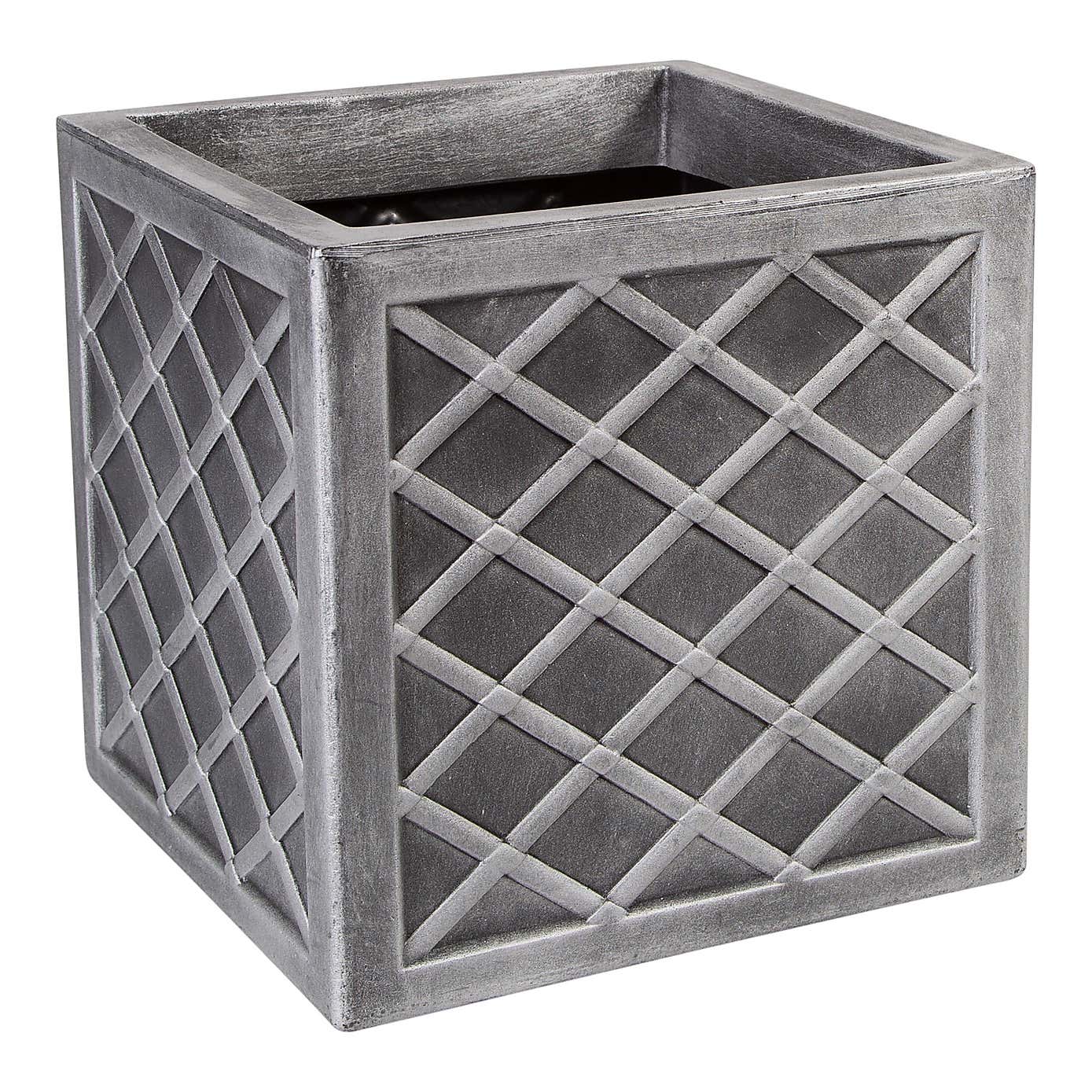 Square Grey Lazio Planter