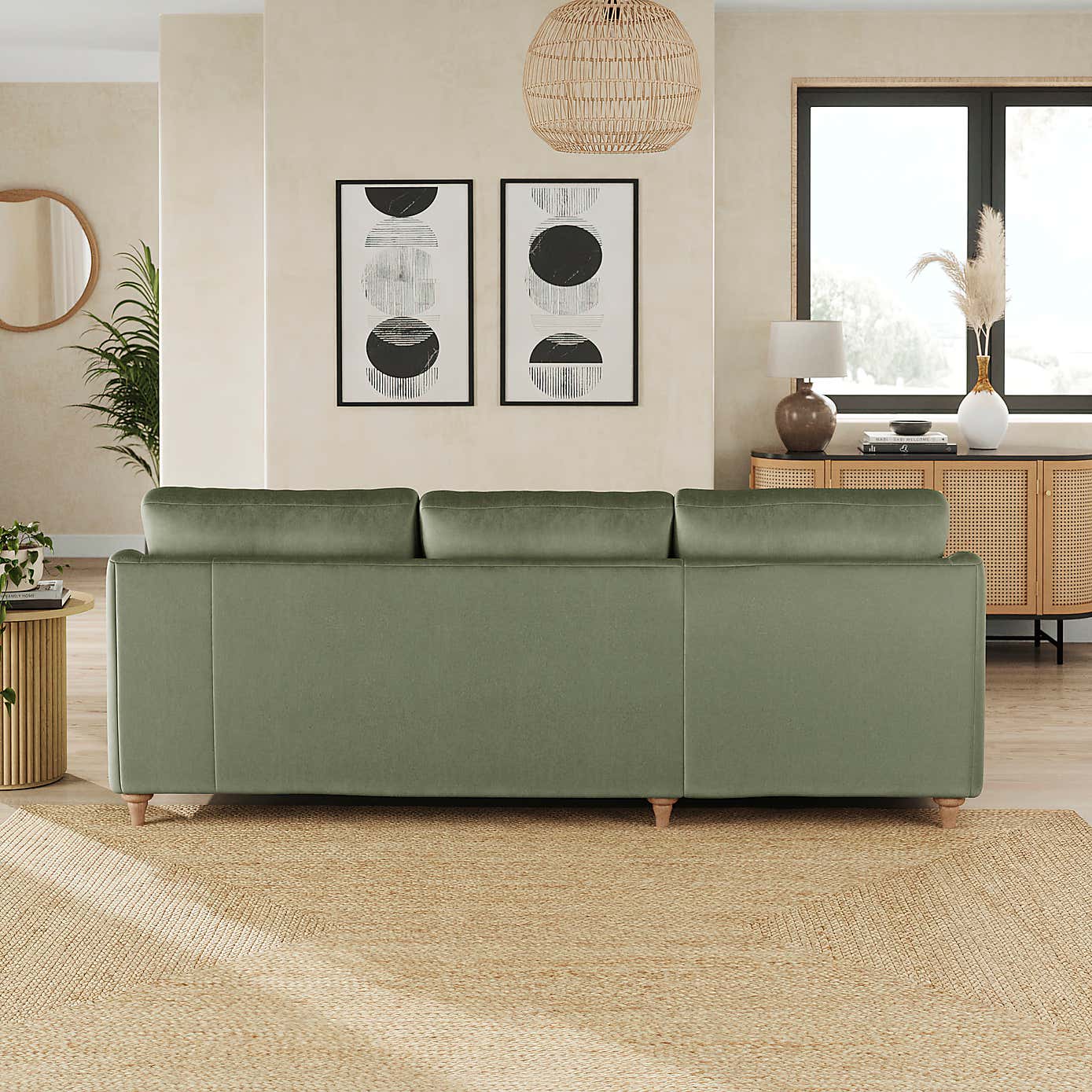 Hattie Matte Plush Velvet Corner Chaise Sofa