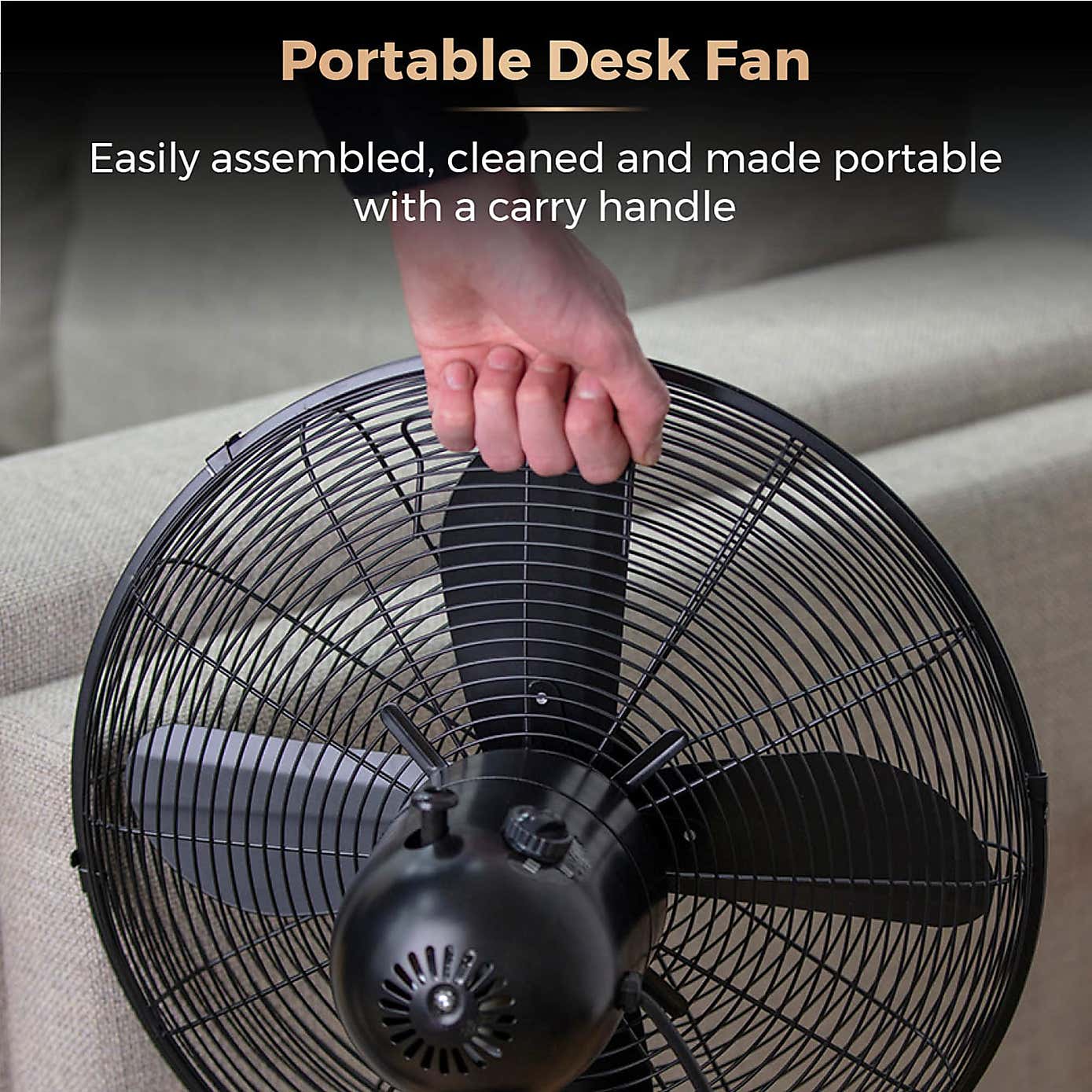 Tower Cavaletto 12" Rose Gold Desk Fan