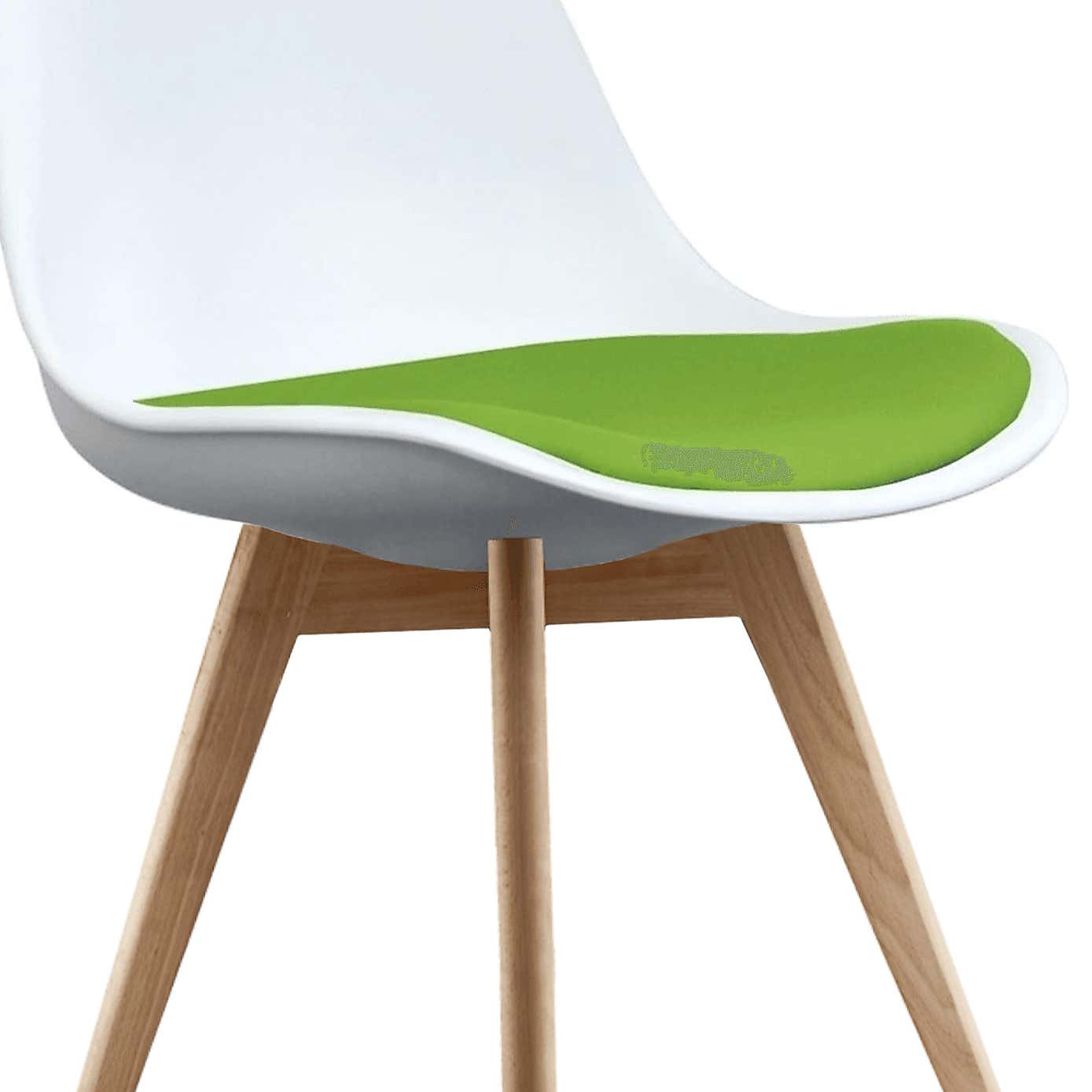 Fusion Living Soho White Plastic Dining Chair with Squared Legs