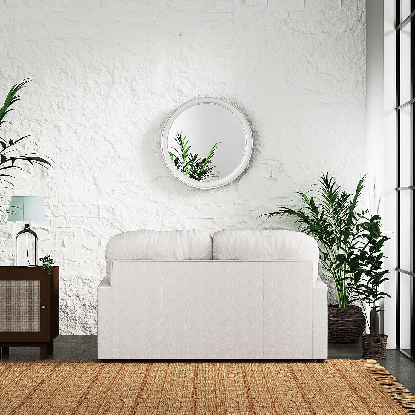 Martha Slub Faux Linen 2 Seater Double Sofa Bed