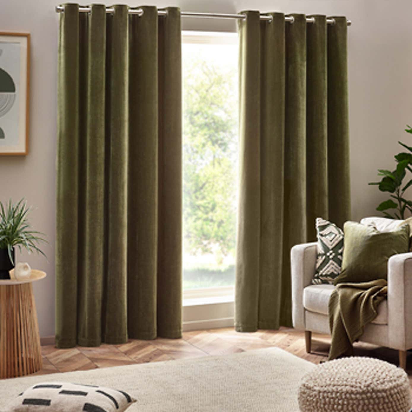 Heavy Chenille Eyelet Curtains