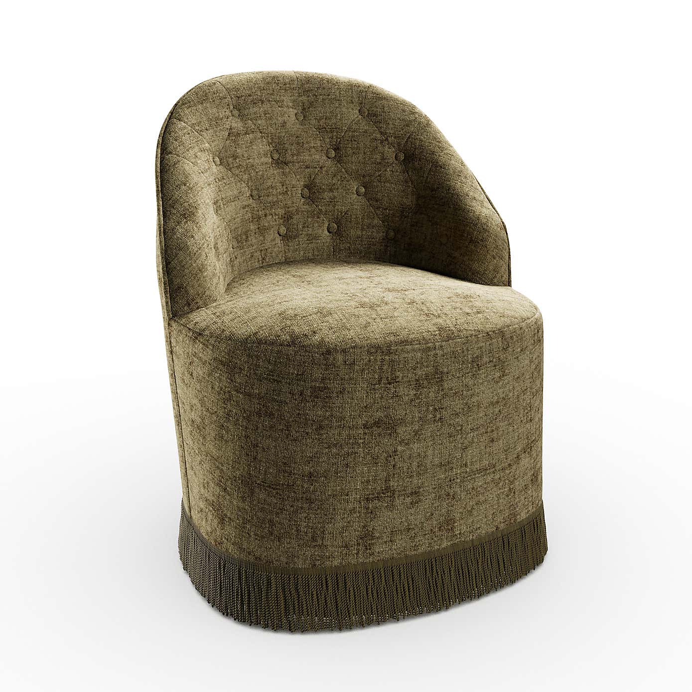 Elea Tassel Distressed Chenille Occasional Armchair