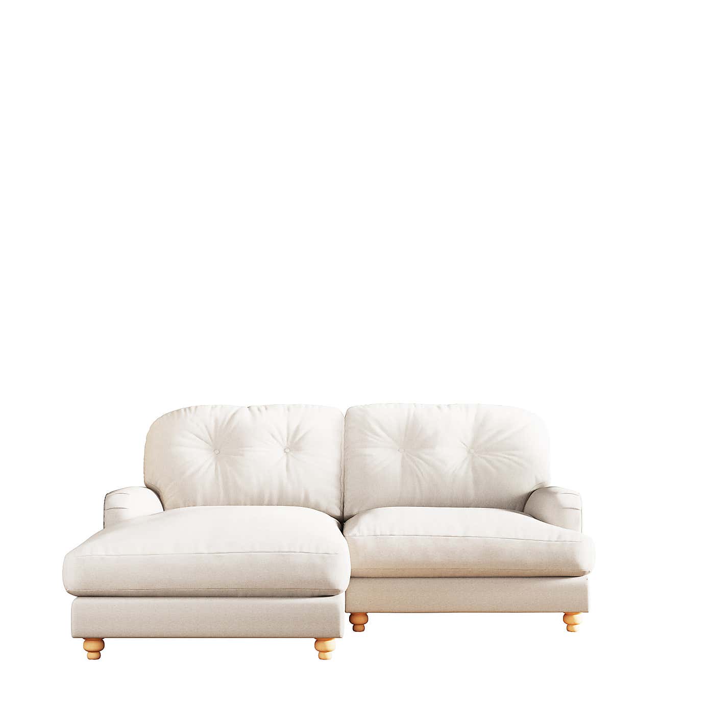 Martha Slub Faux Linen Corner Chaise Sofa