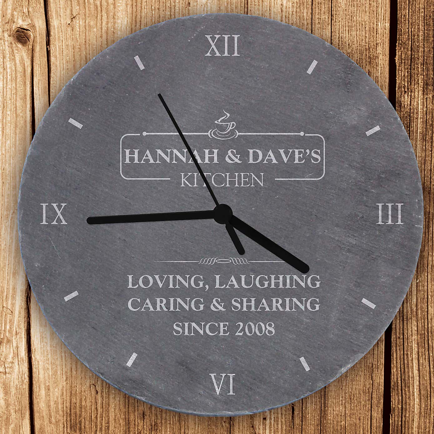 Personalised Kitchen Slate Clock