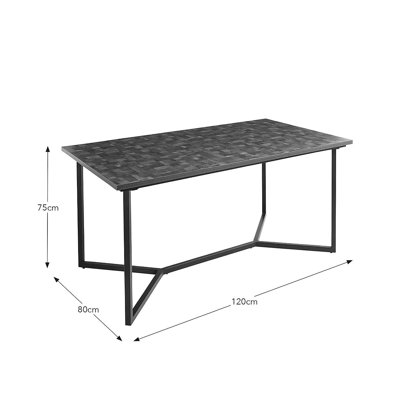 Brayden 6 Seater Rectangular Dining Table, Parquet Effect