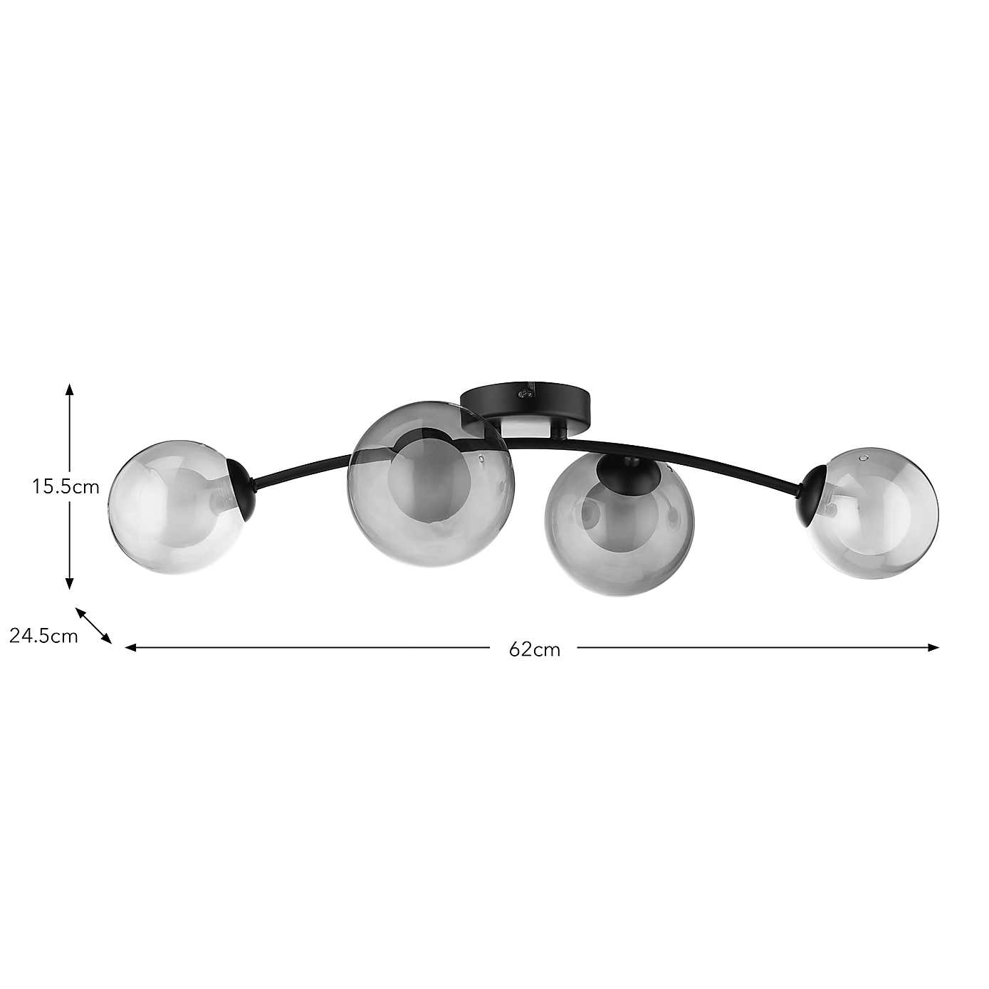 Eliza 4 Light Dimmable Semi Flush Ceiling Light
