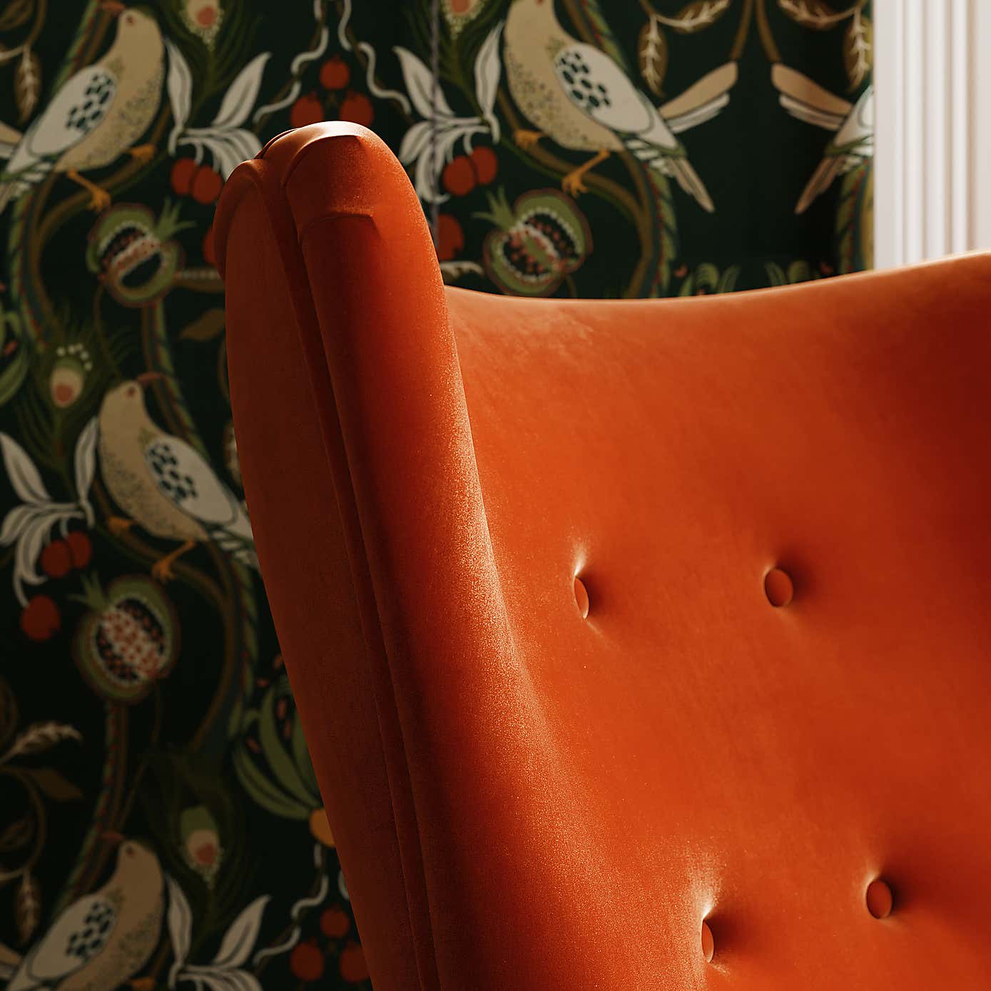 Sven Velvet Modern Wing Chair