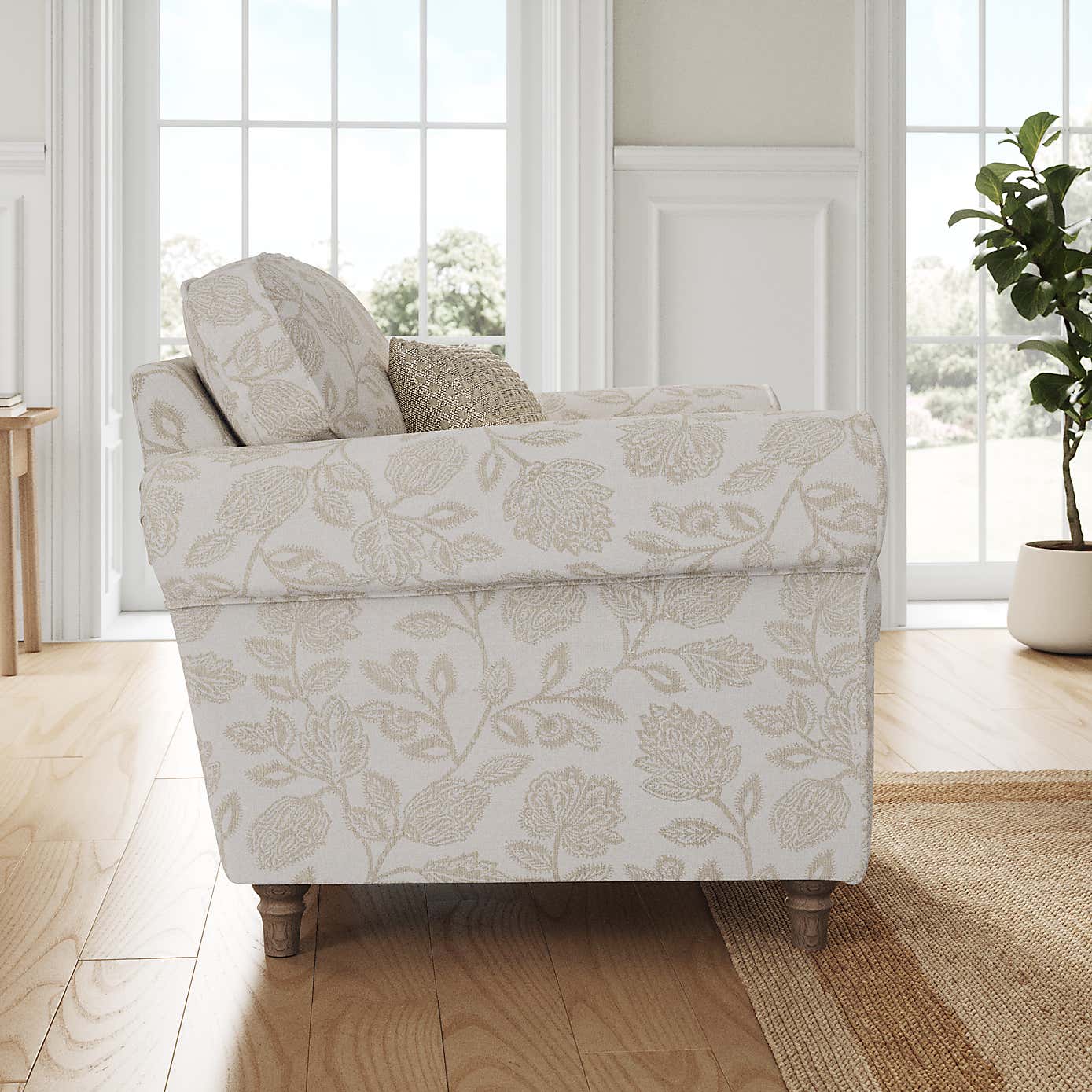 Flori Armchair, Floral Print Fabric