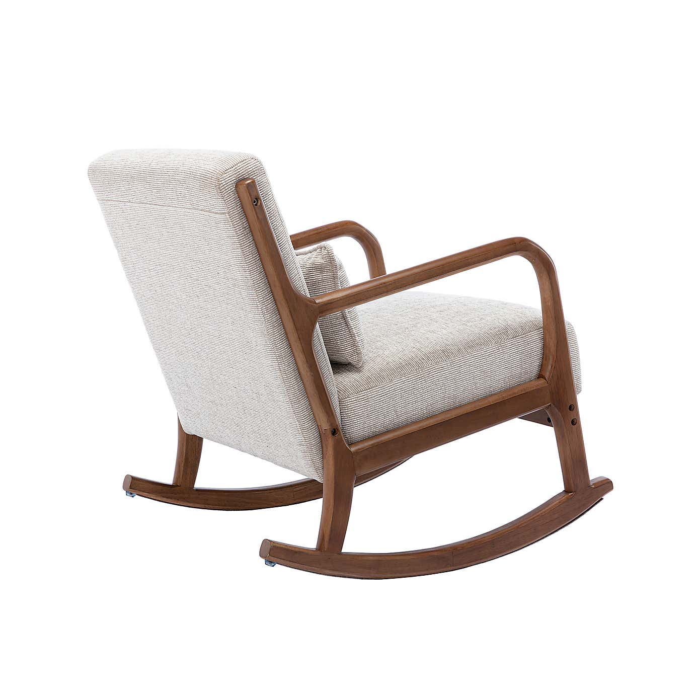 Khali Chenille Wooden Arm Rocking Chair