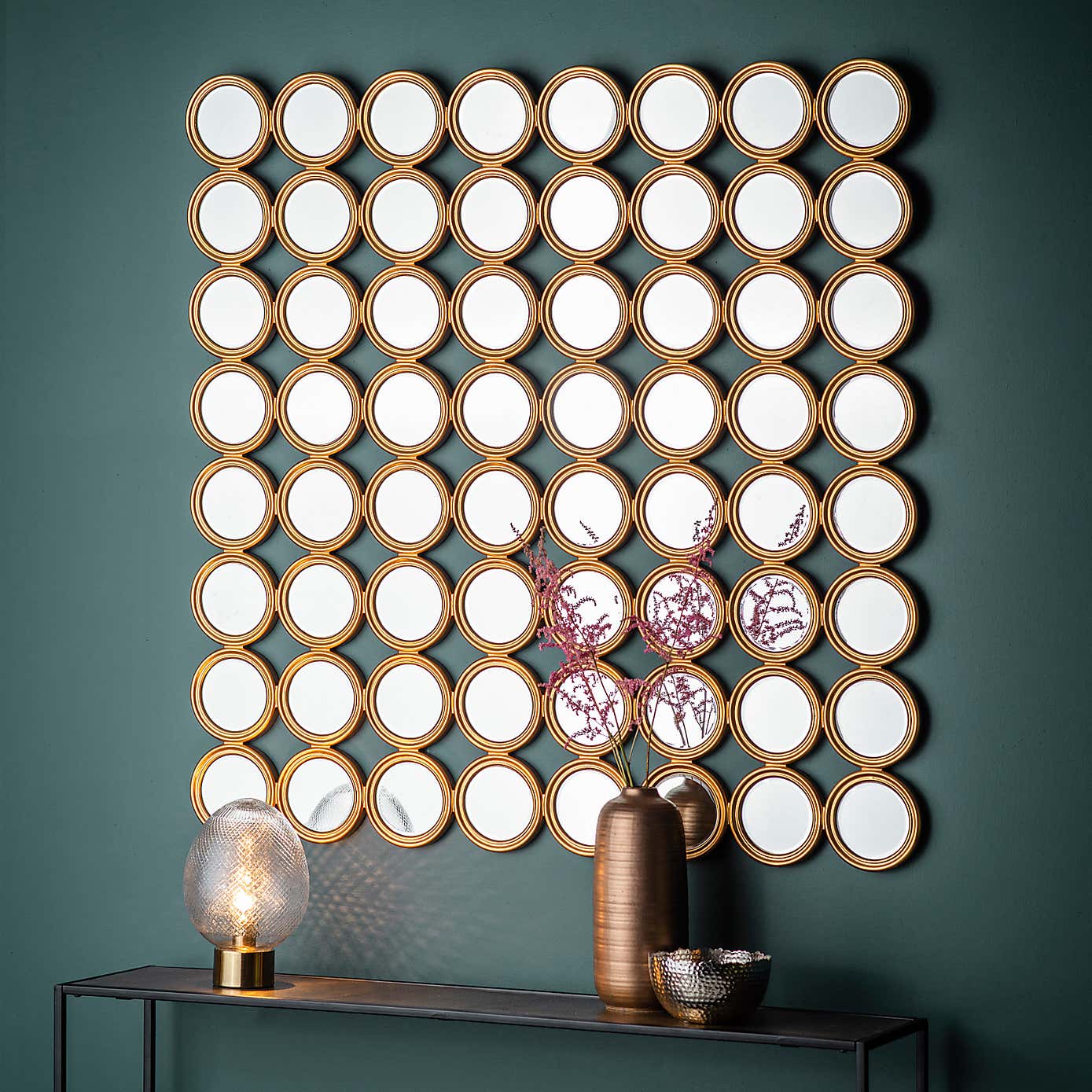 Larysa Circles Square Wall Mirror