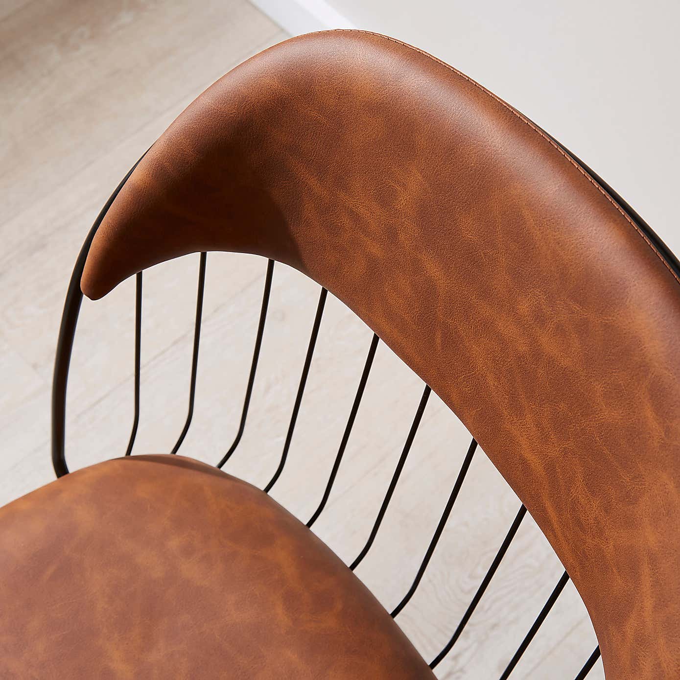 Marcela Set of 2 Chairs, Tan Faux Leather