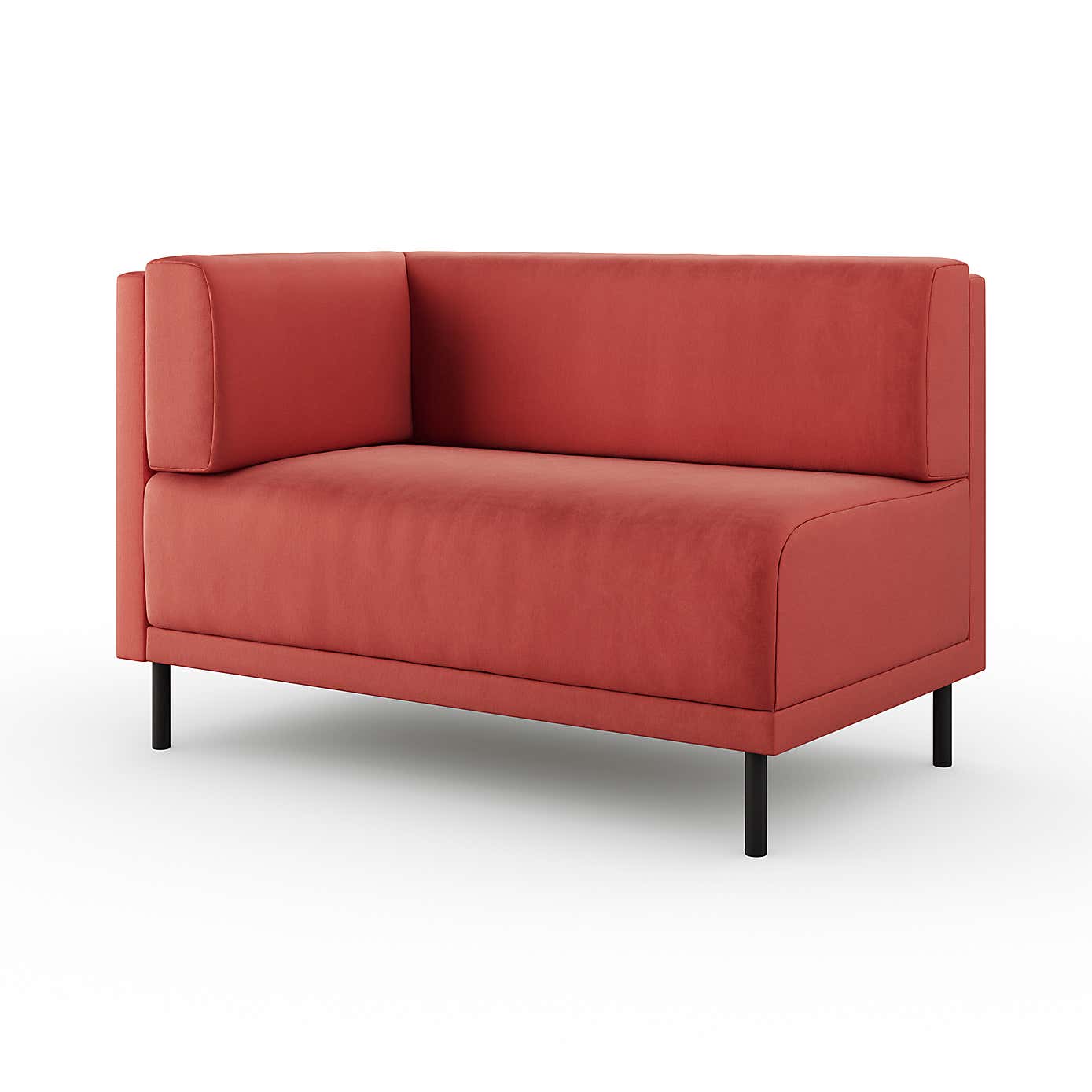 Mae Corner Dining Bench, Matte Plush Velvet