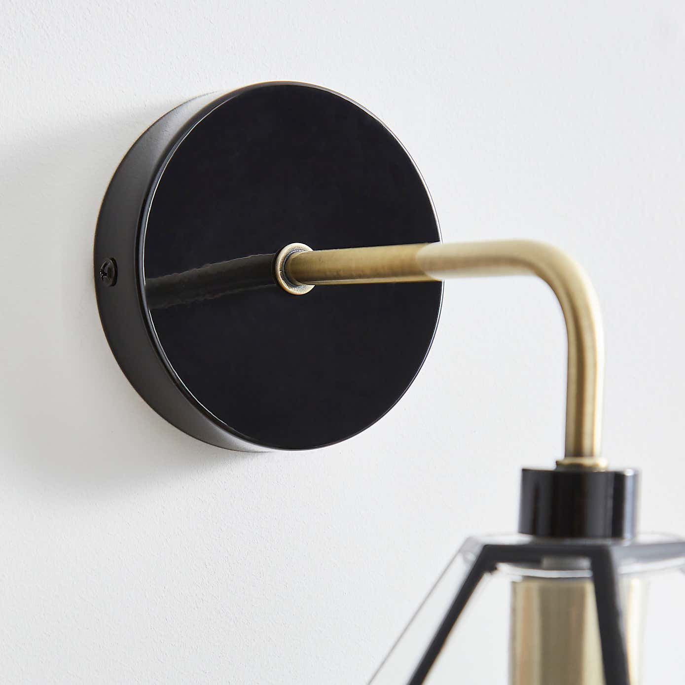 Industrial Painted Glass Wall Light