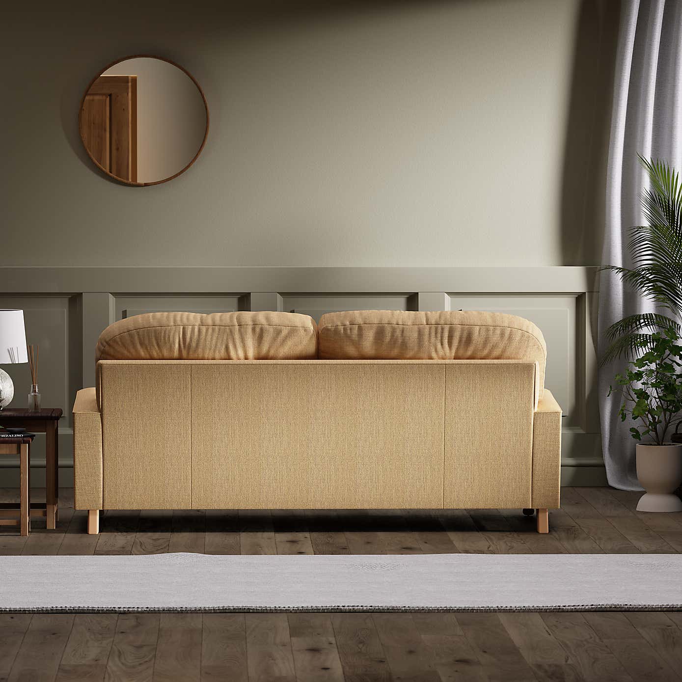 Martha Faux Linen 3 Seater Sofa Natural