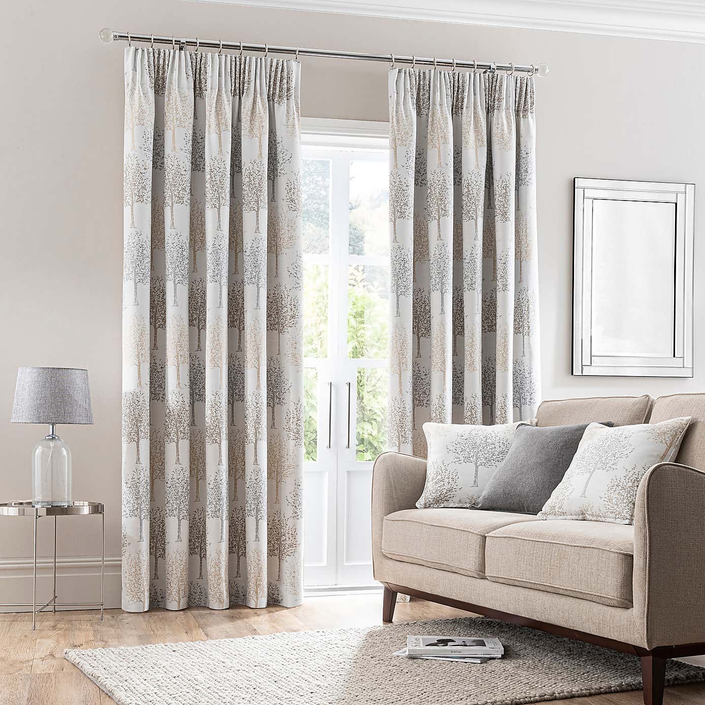 Jacquard Trees Pencil Pleat Curtains