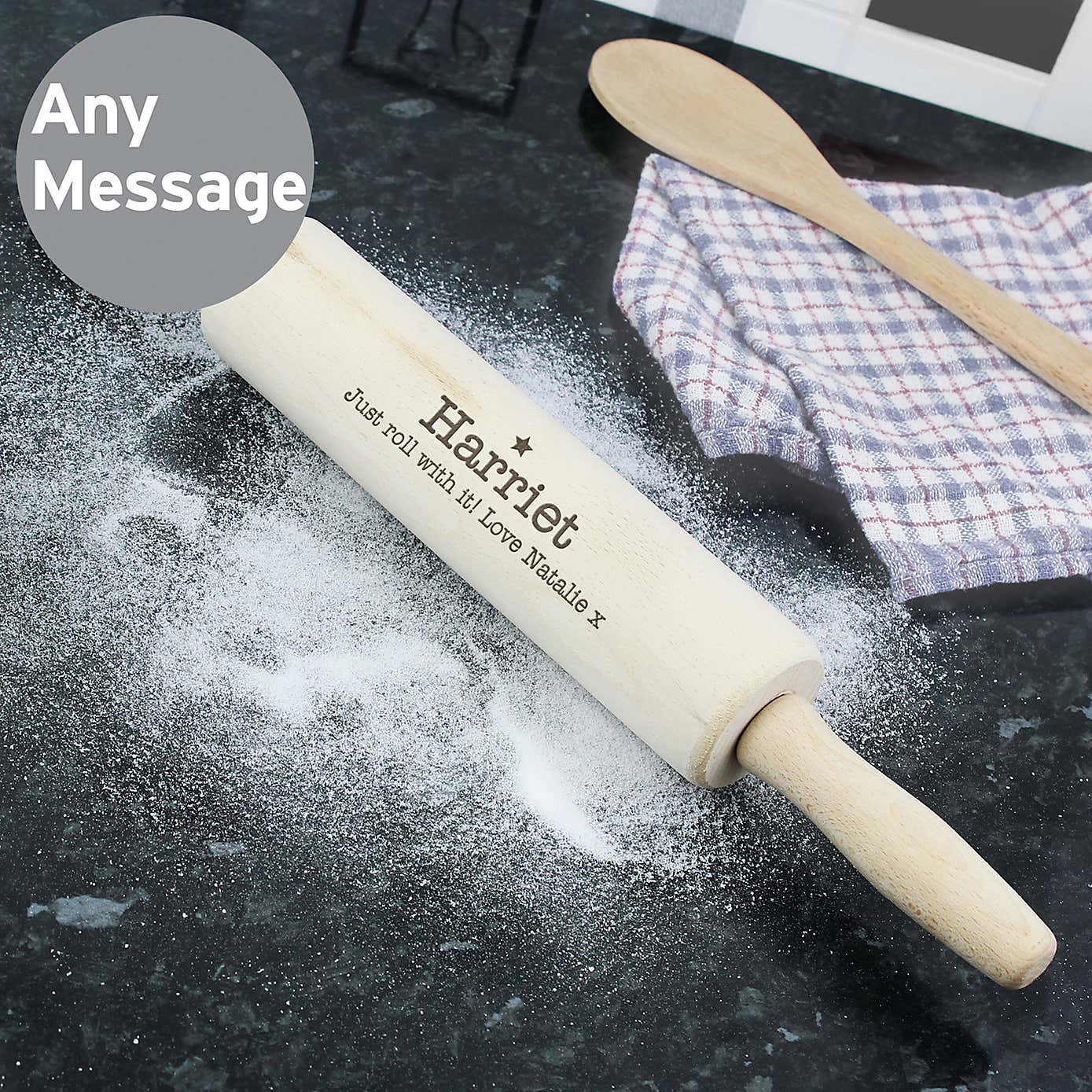 Personalised Baker Wooden Rolling Pin