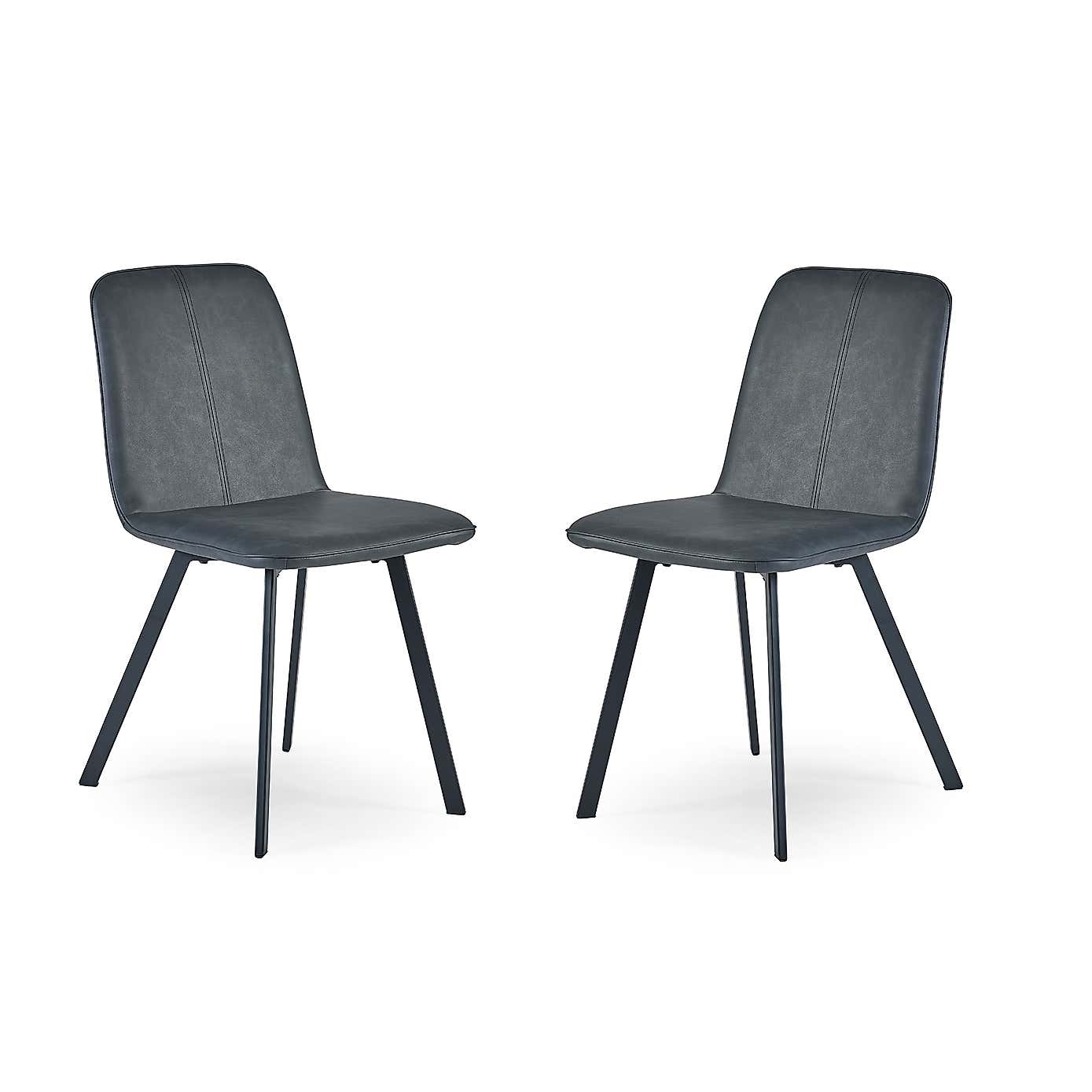 Goya Set Of 2 Dining Chairs, Faux Leather