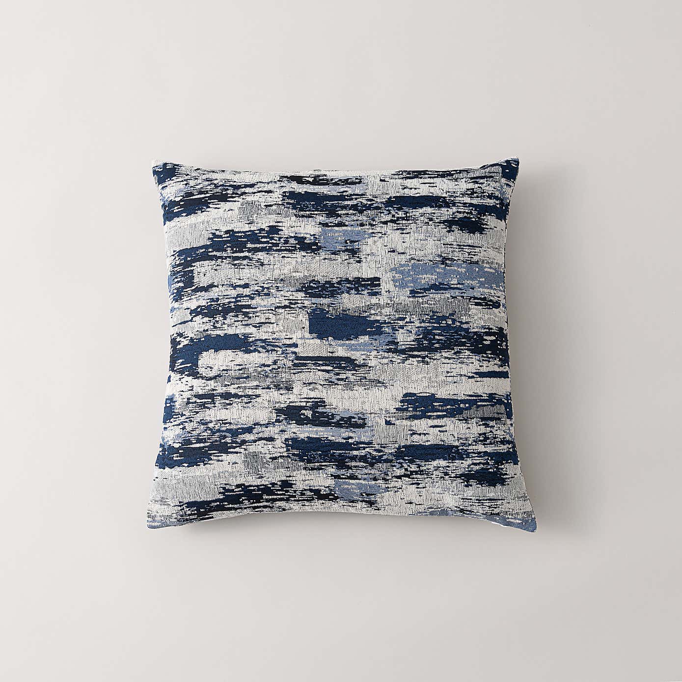 Abstract Global Navy Cushion