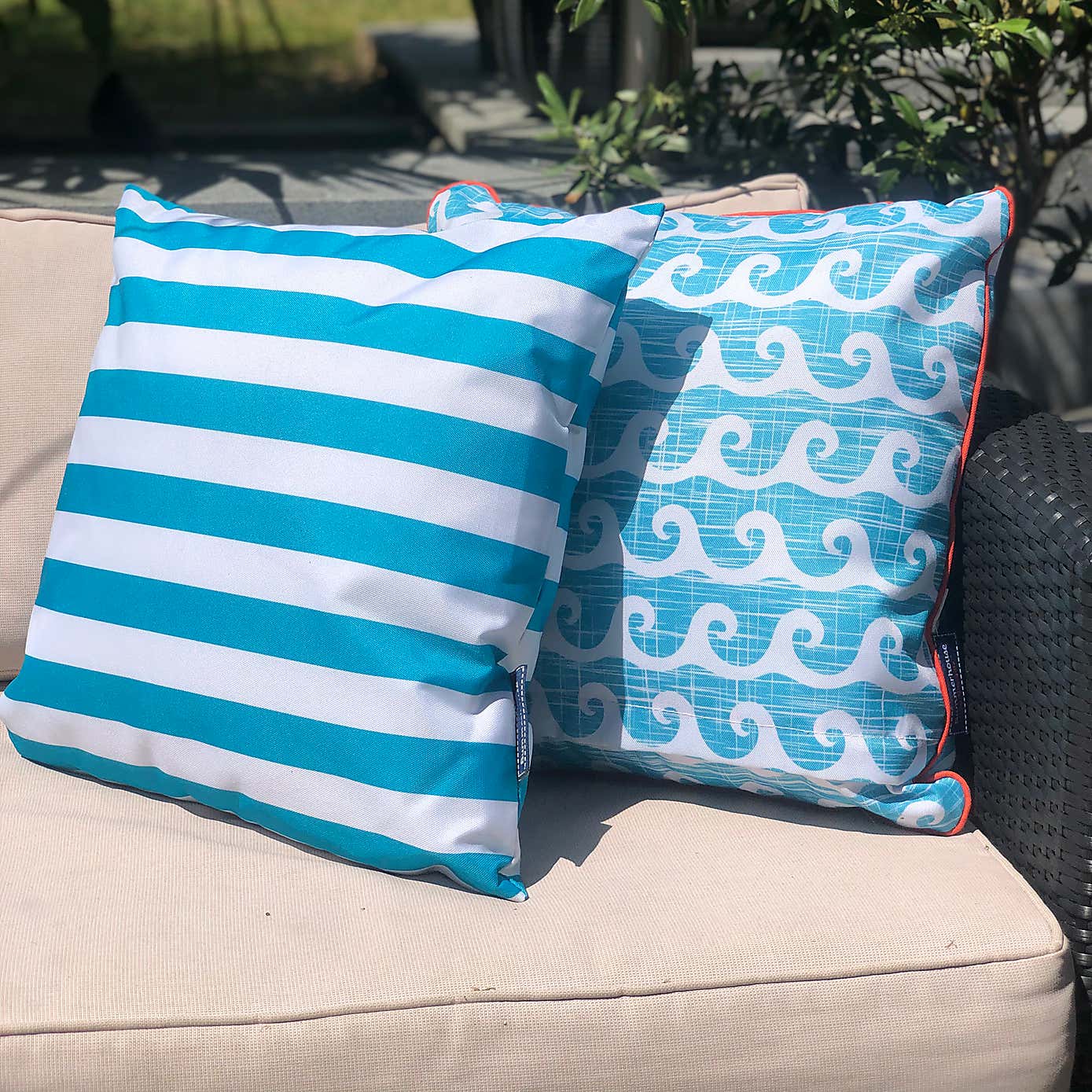 Aruba Blue Water Resistant Outdoor Cushion