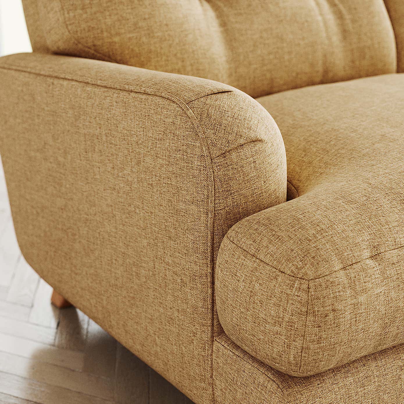 Martha Slub Faux Linen Full Corner Sofa