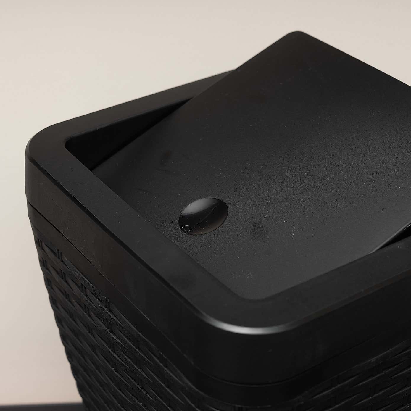 Addis Rattan Black Toilet Brush & Bin Set