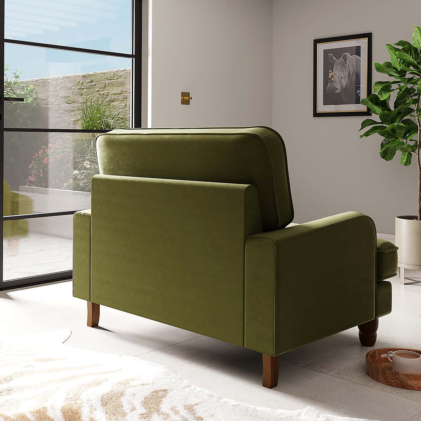 Beatrice Snuggle Sofa, Velvet