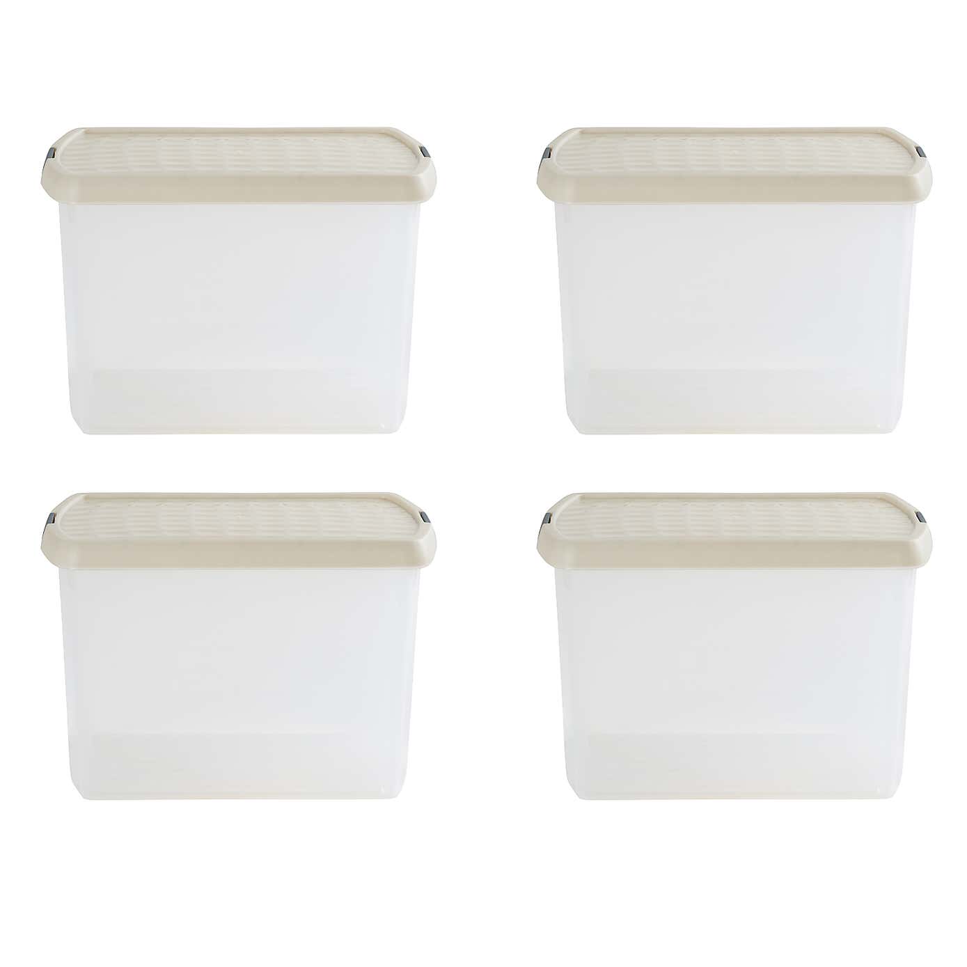 Wham Clip Pack of 4 Rectangle Storage Boxes With Lids