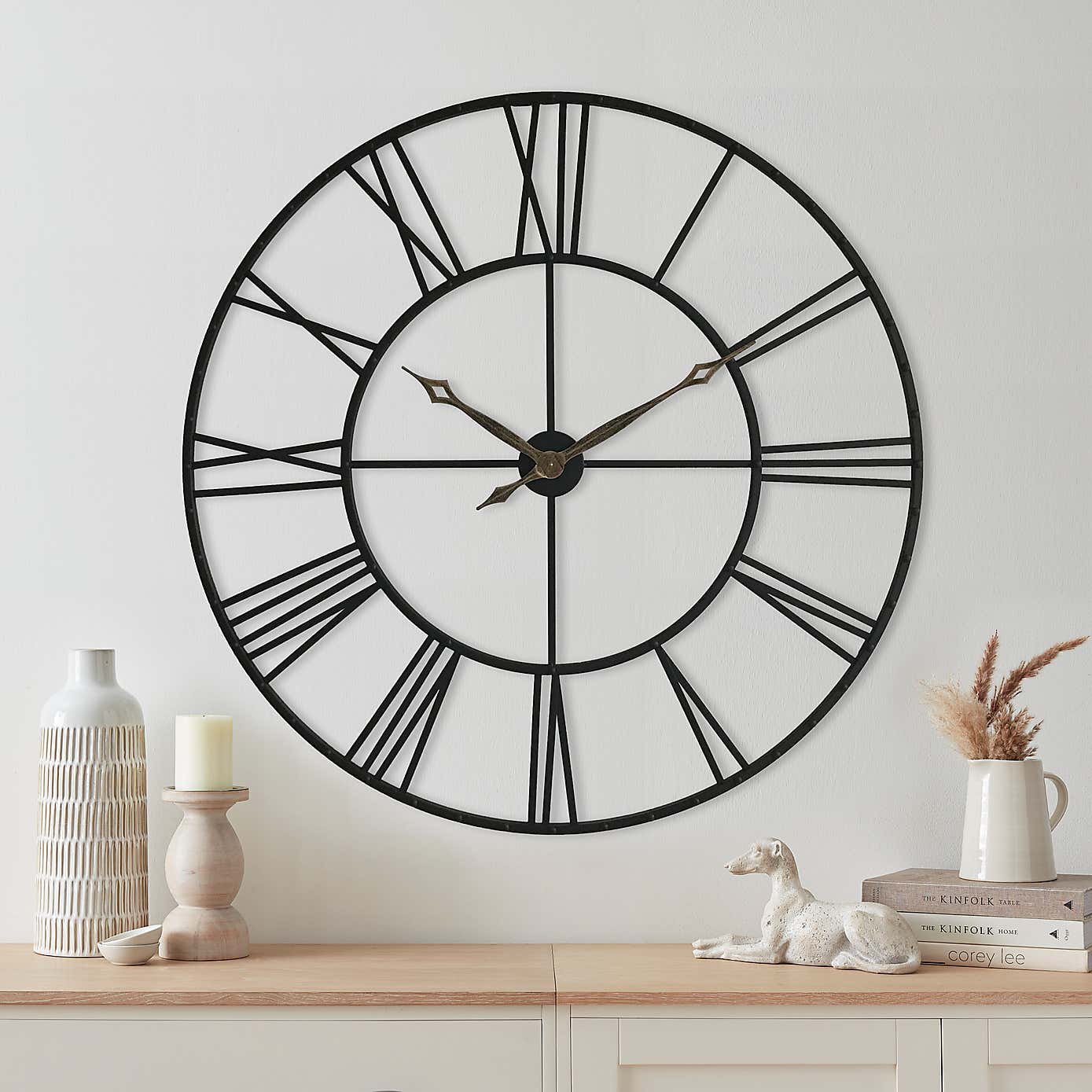 Skeleton Clock 100cm Black