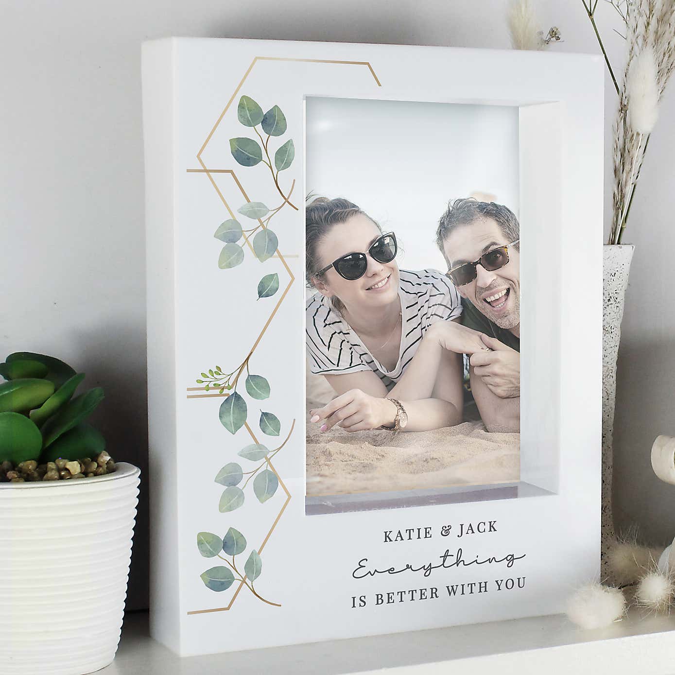 Personalised Botanical Portrait Box Photo Frame