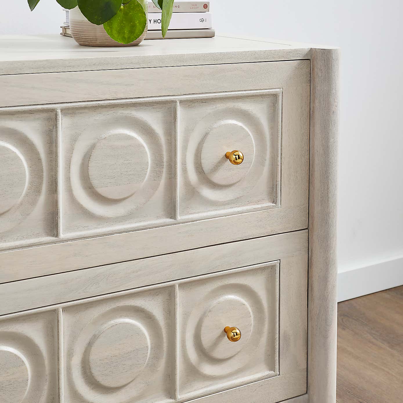 Theodore 2 Drawer Wide Bedside Table