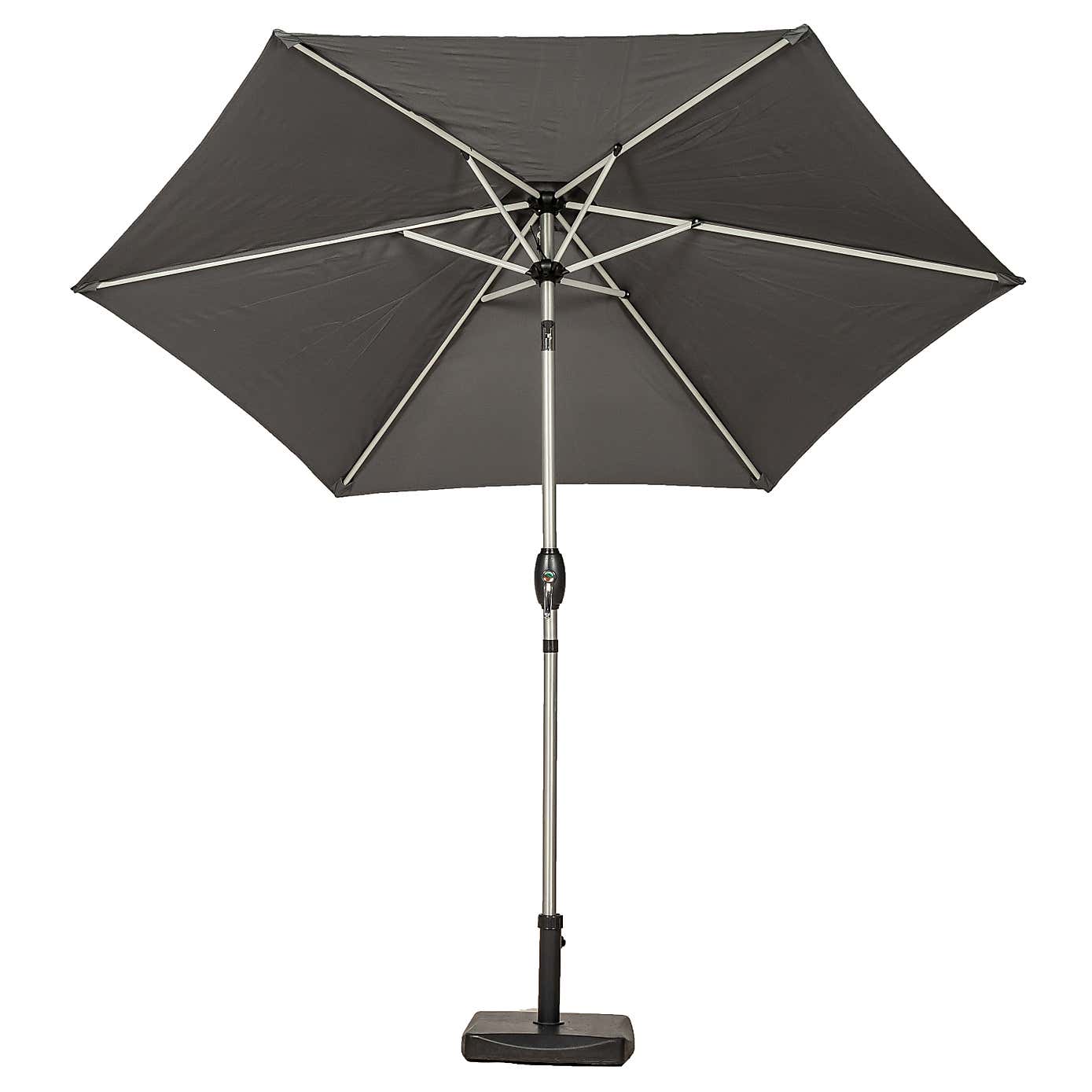 2.5m Brushed Aluminium Crank and Tilt Parasol