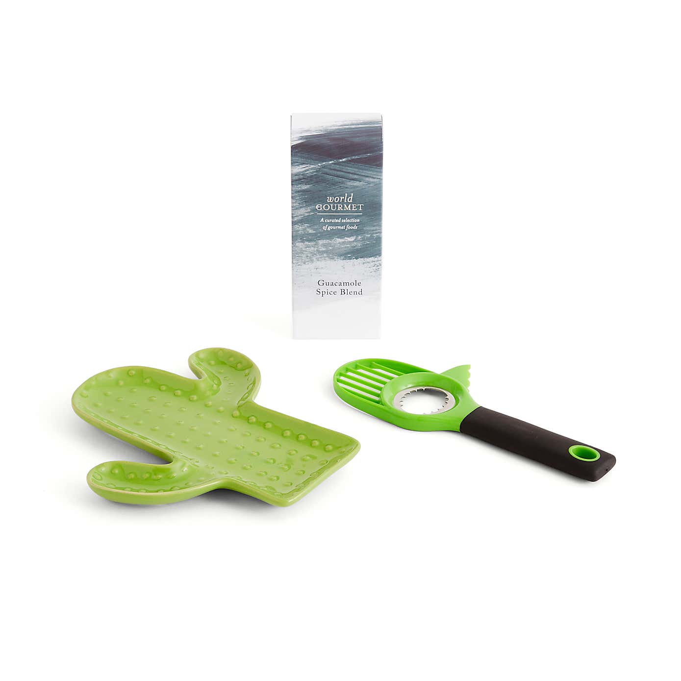 Cactus Guacamole Serving Dish and Avocado Slice Set