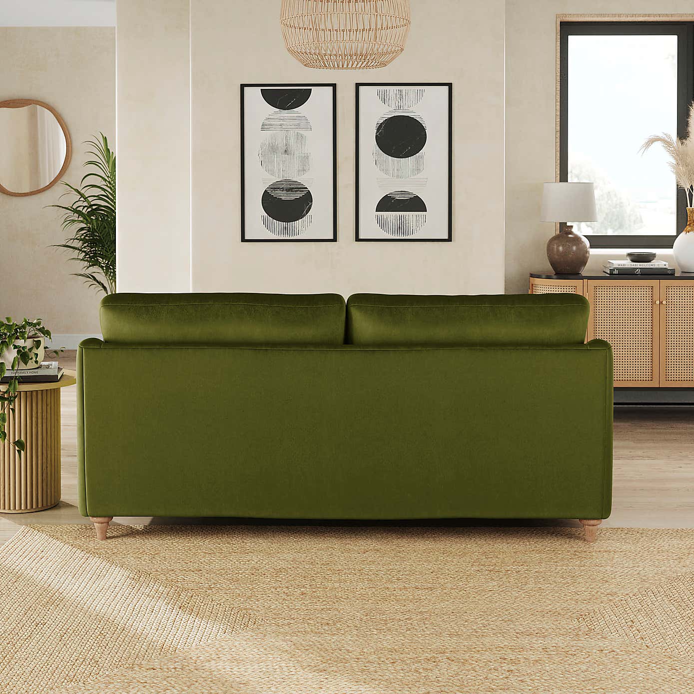 Hattie Matte Plush Velvet 3 Seater Sofa