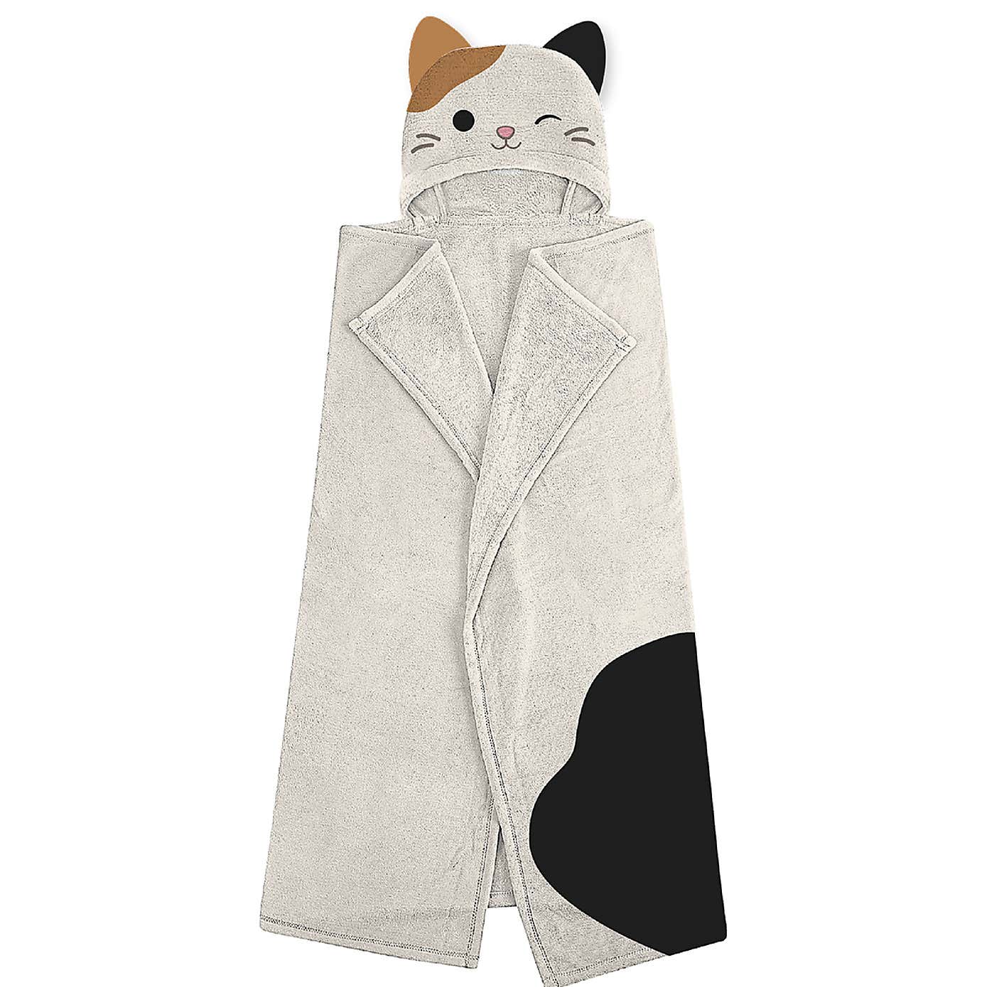 Kids Squishmallows Camcat 3D Hooded Fleece Blk