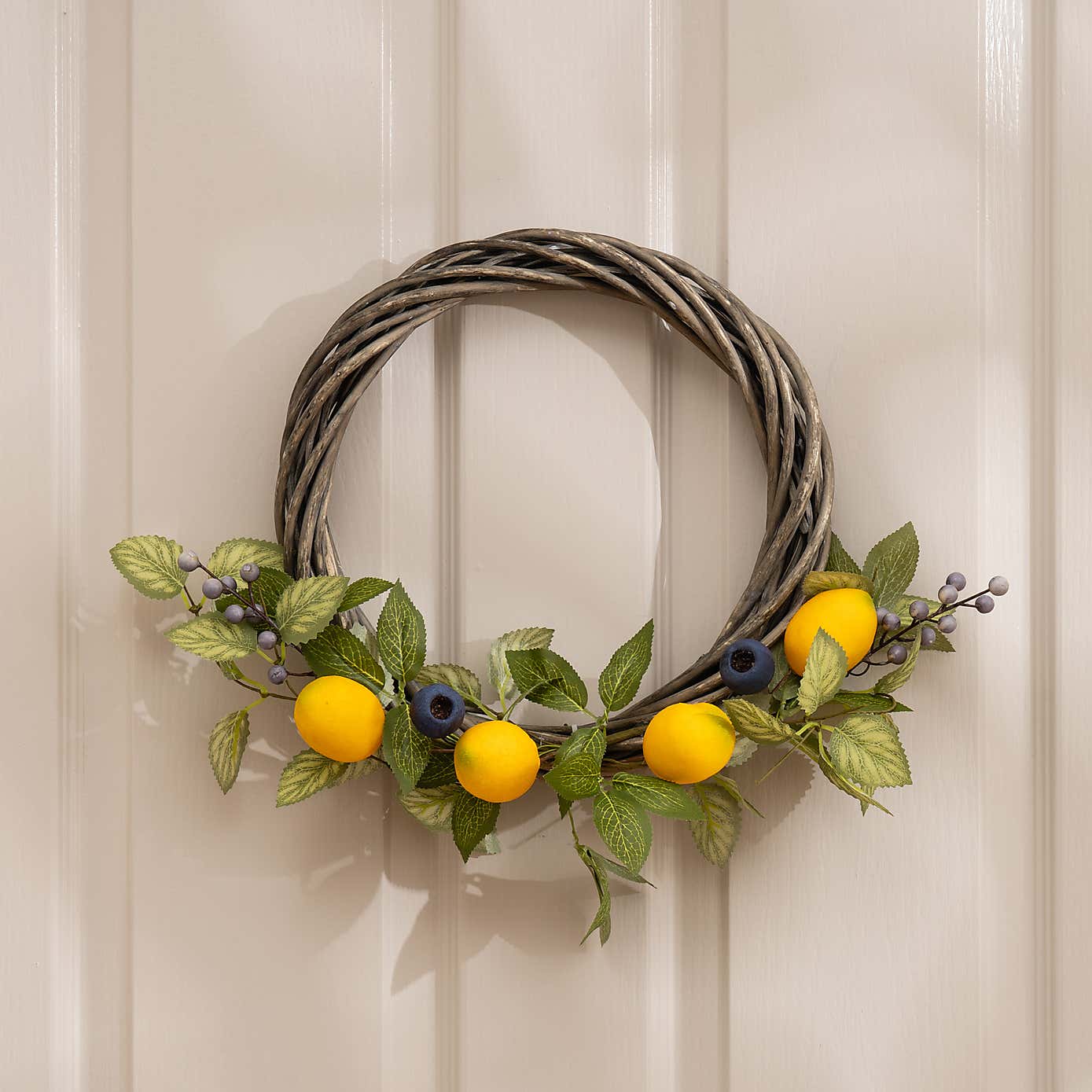 Artificial Lemon & Berry Twisted Base Wreath