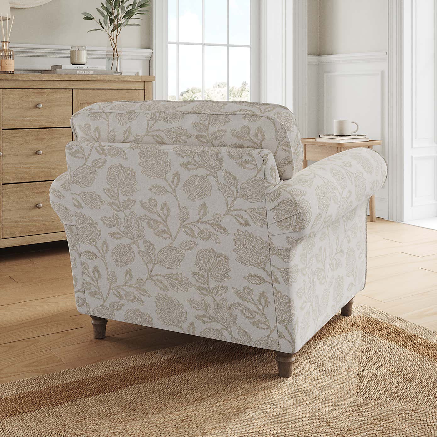 Flori Armchair, Floral Print Fabric