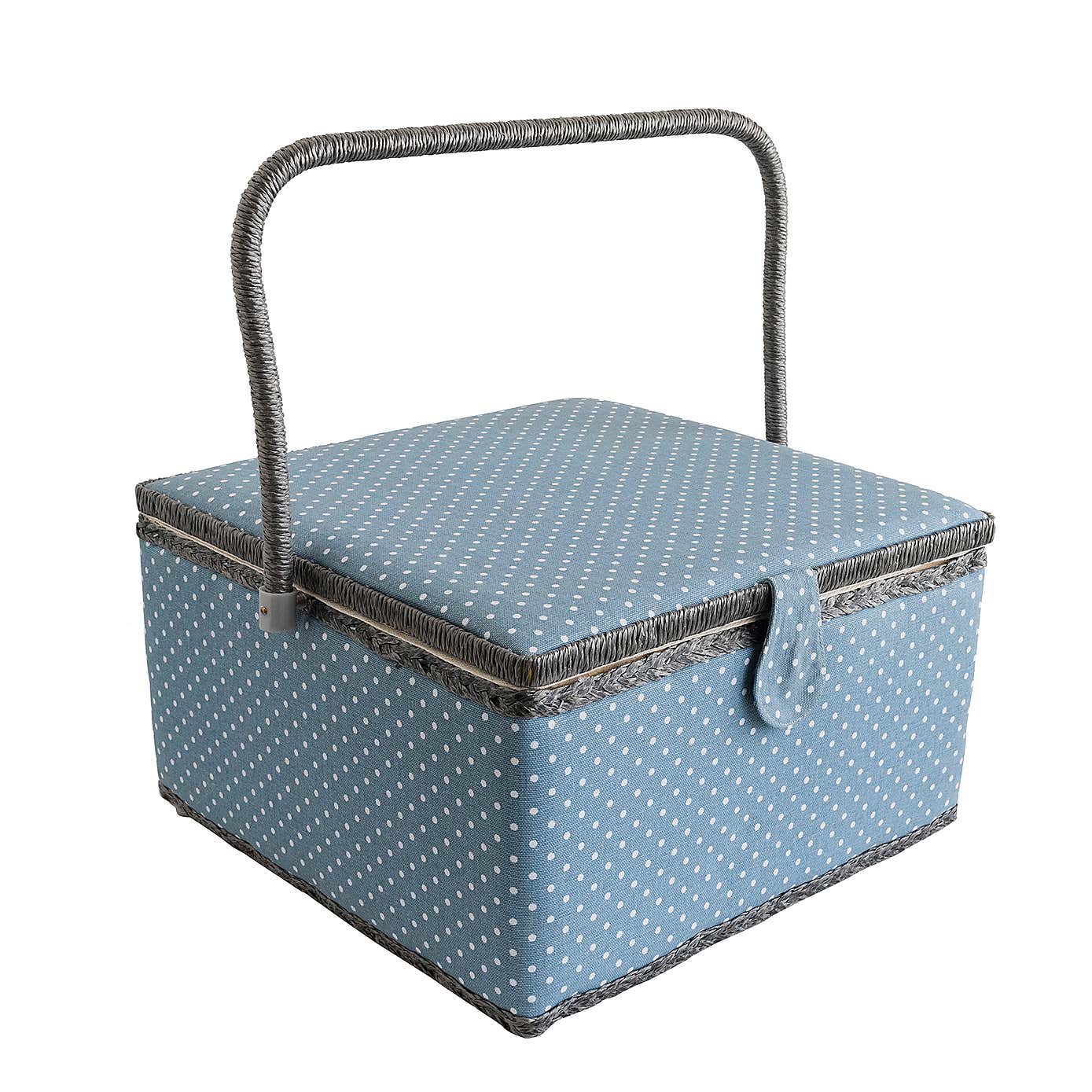 Blue Tiny Dots Extra Large Sewing Basket