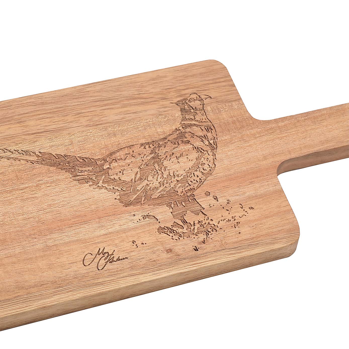 Meg Hawkins Pheasant Wood and Ceramic Serving Board