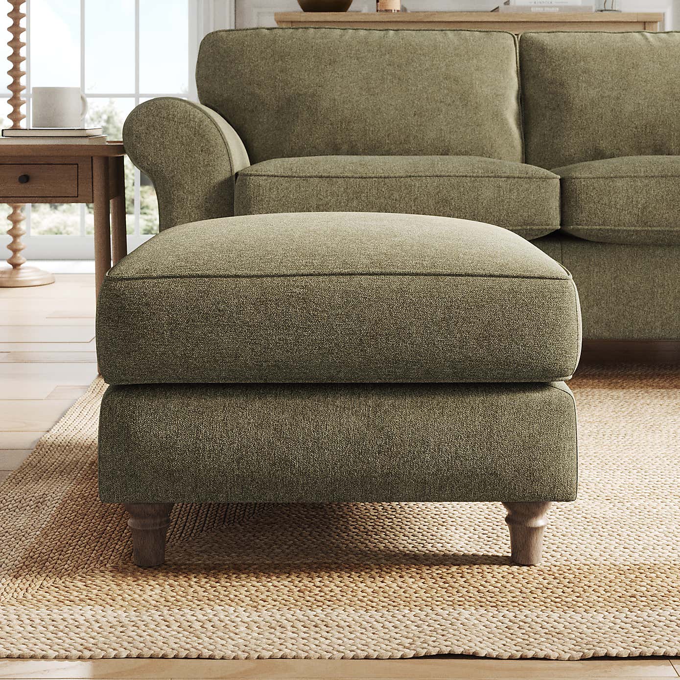 Flori Footstool, Soft Chenille