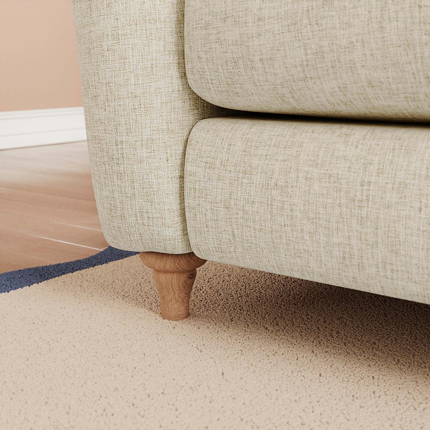 Hattie Slub Faux Linen Corner Sofa