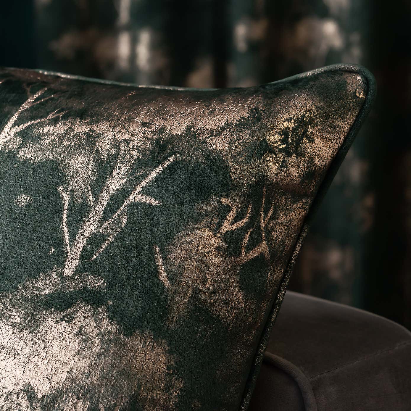 Velour Tree Printed Cushion