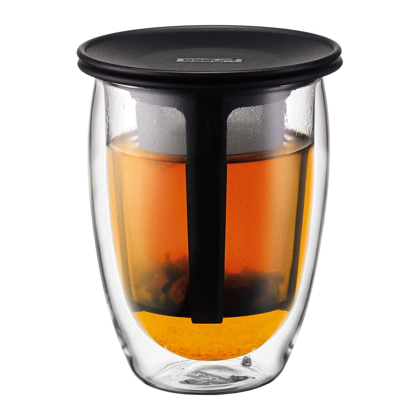 Bodum Tea For One Double Wall Glass with Tea Strainer, 350ml