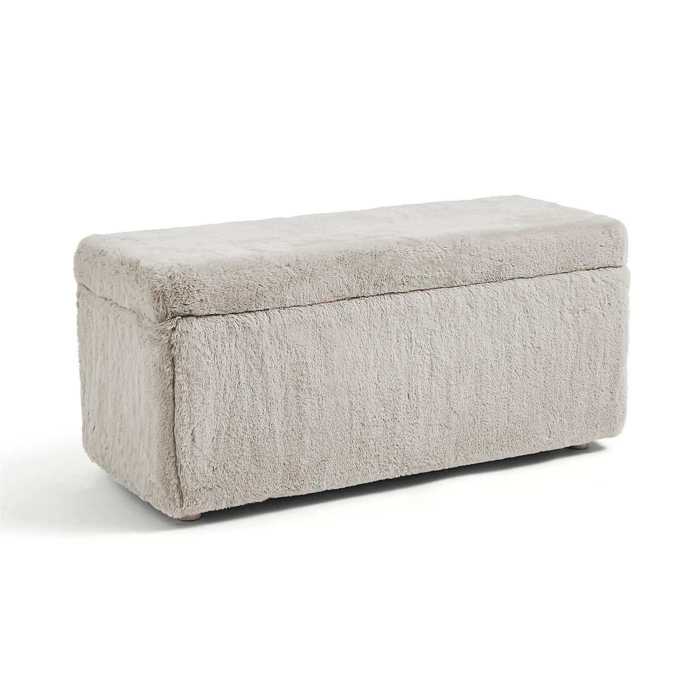 Elysia End of Bed Ottoman, Faux Fur