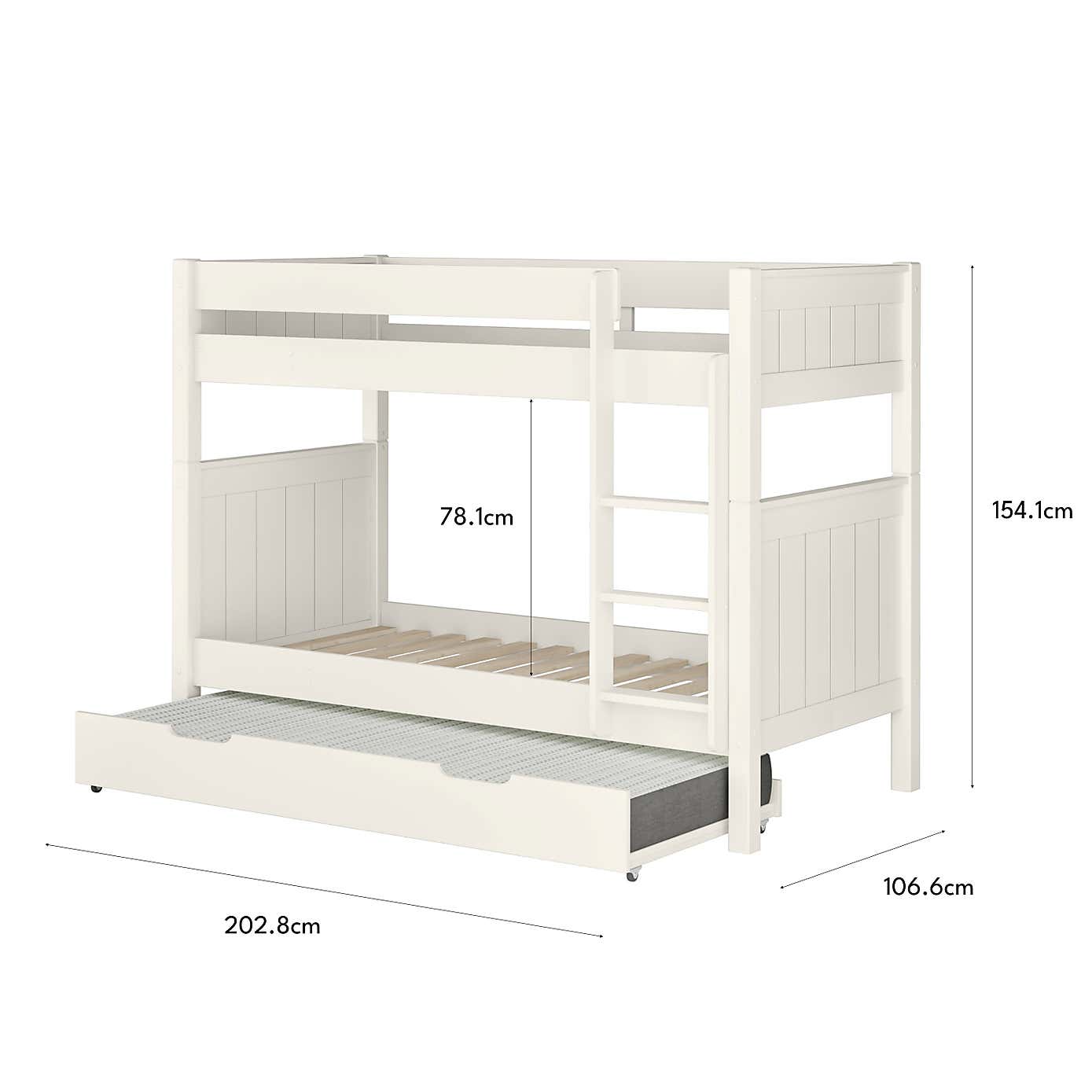 Stompa Classic Bunk Bed With Open Trundle