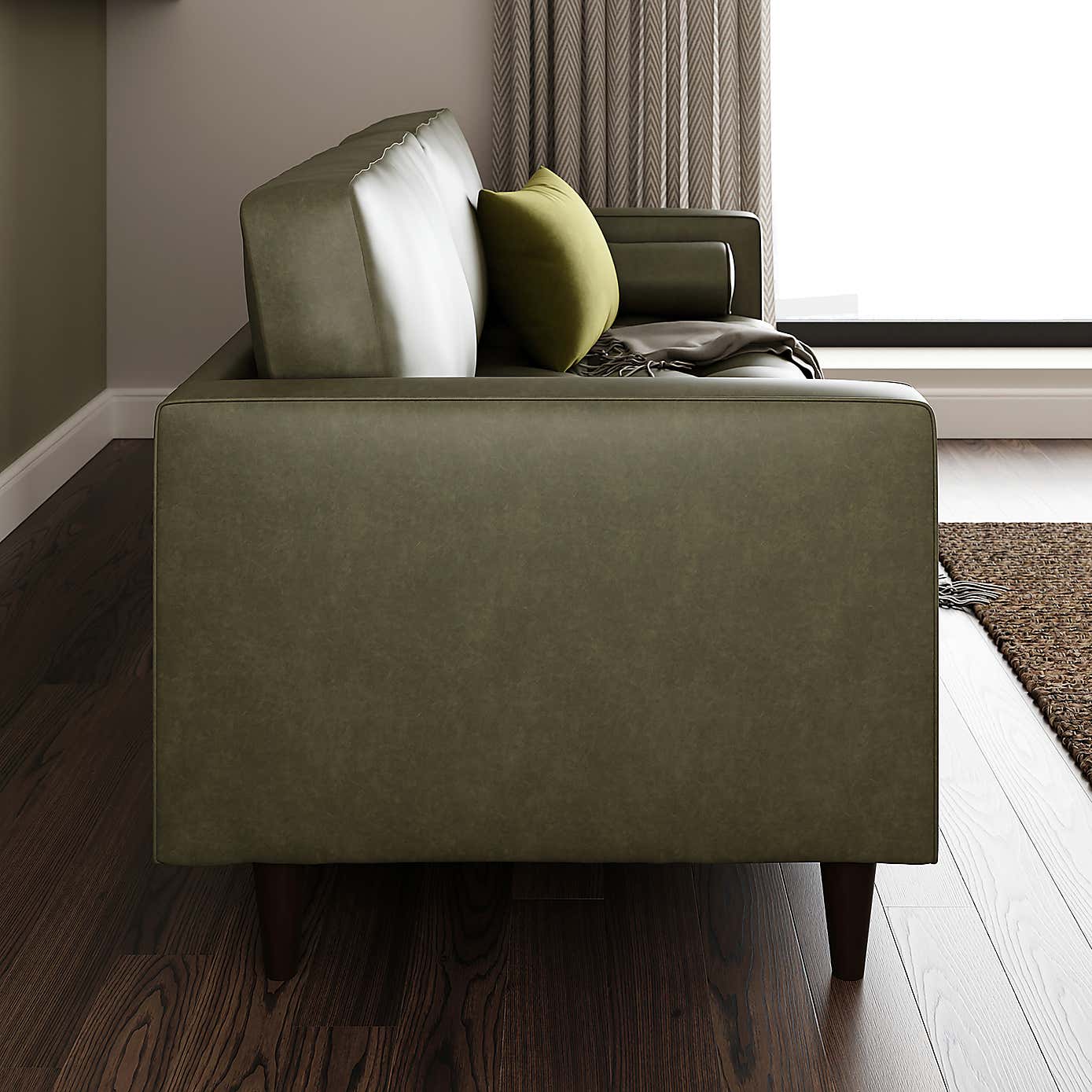 Zoe Distressed Faux Leather 3 Seater Sofa