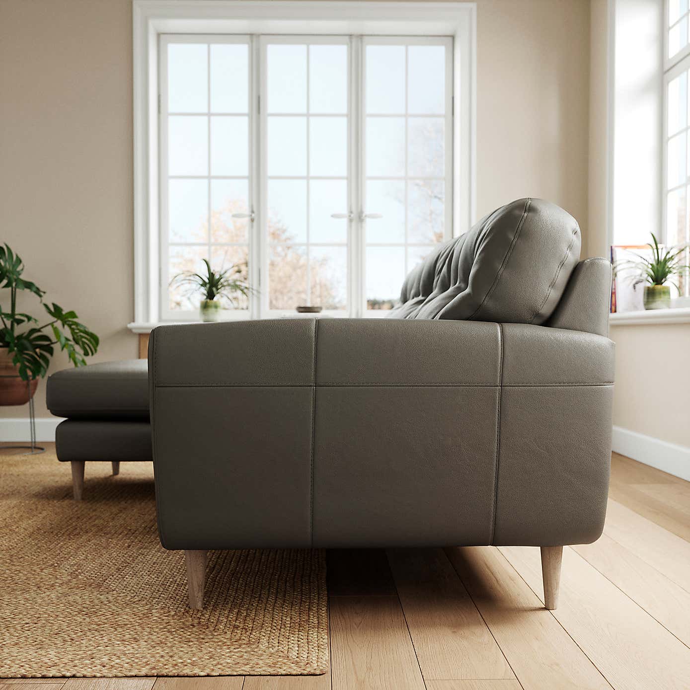 Sven Classic Leather Large Corner Chaise Sofa