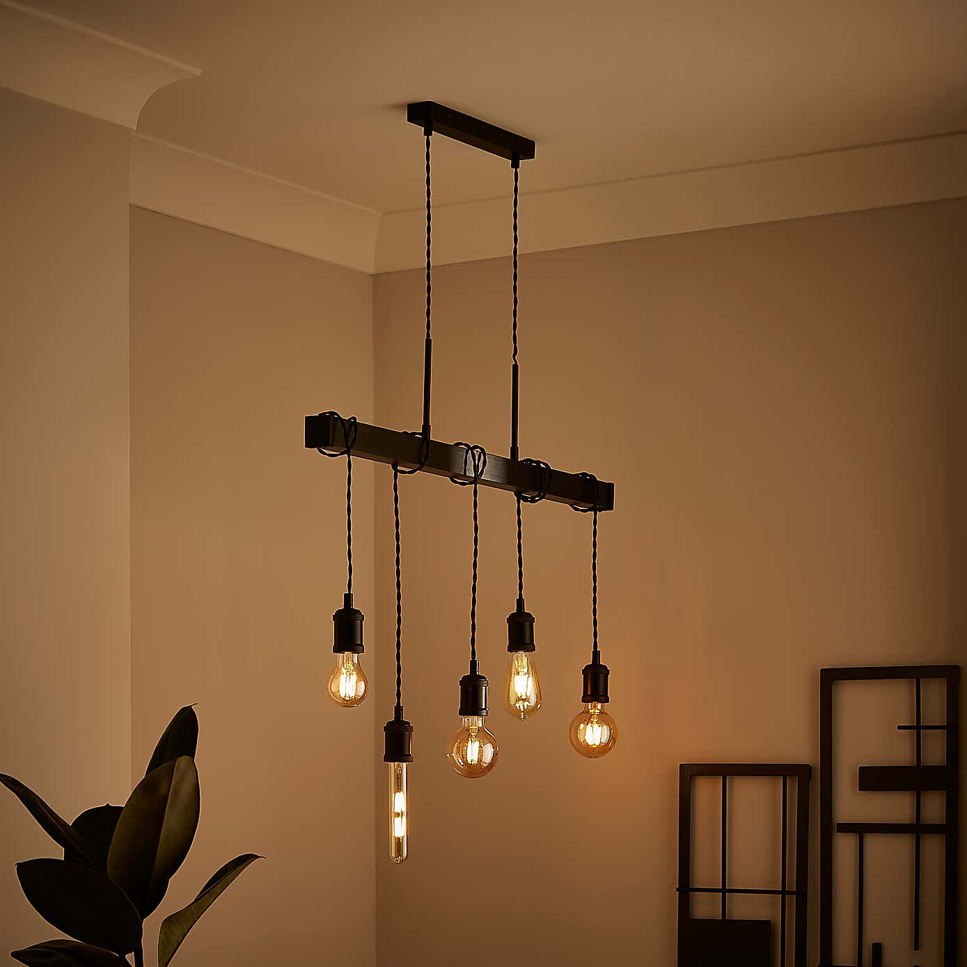 Keates Industrial 5 Light Dimmable Ceiling Light